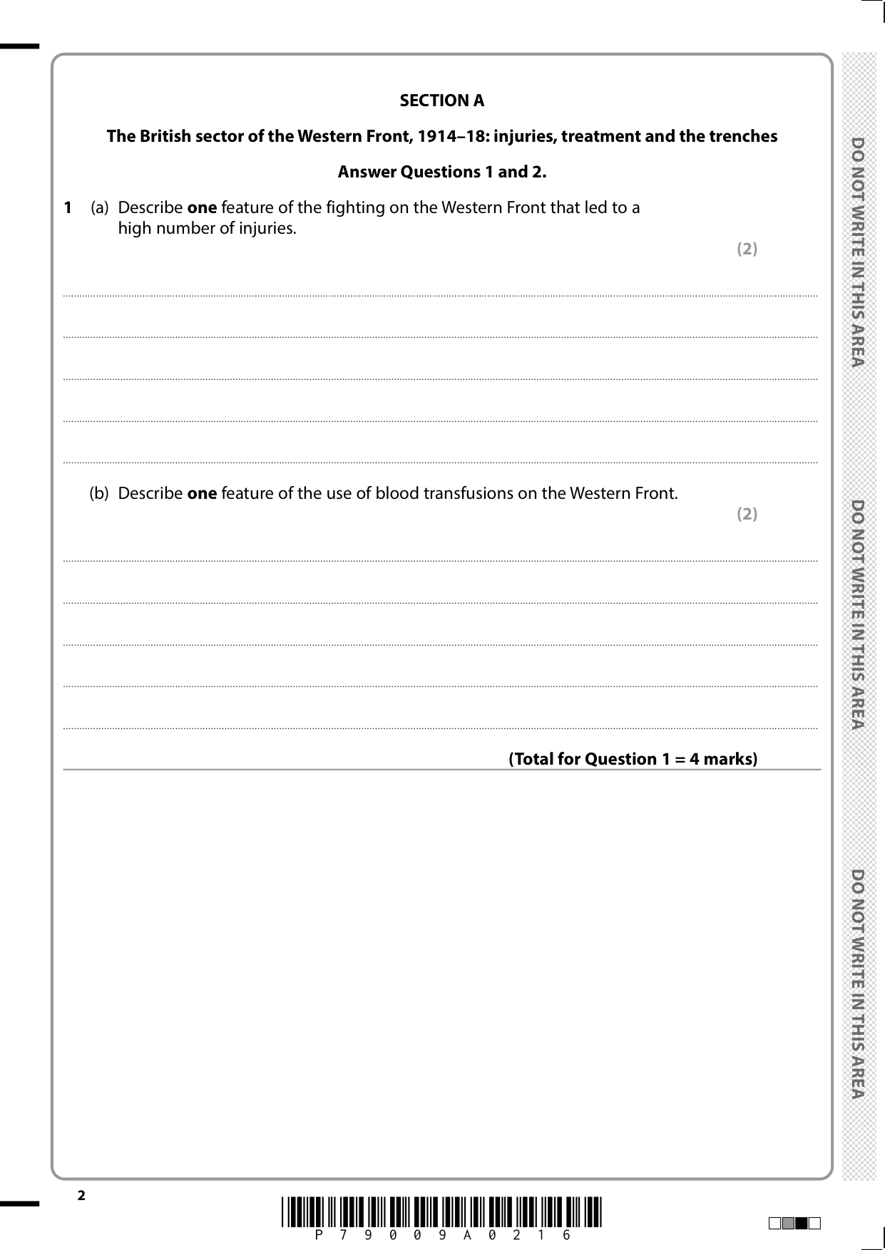 Pearson Edexcel GCSE History Paper 1 Option 112025 QP