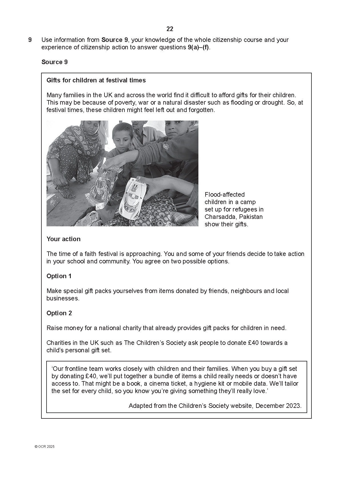 OCR GCSE Citizenship Studies Paper 2 2025 Question Paper IMG-1