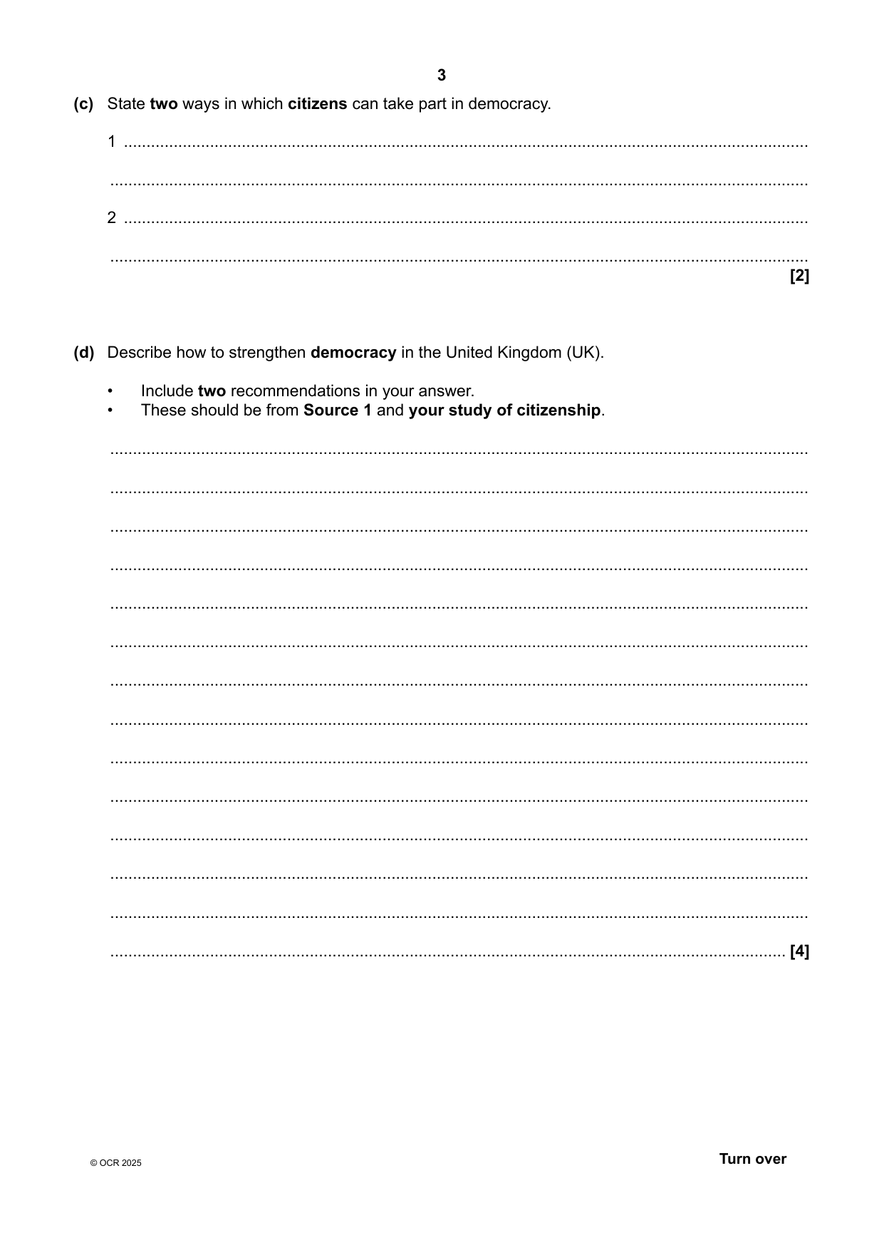 OCR GCSE Citizenship Studies Paper 2 2025 Question Paper IMG-3