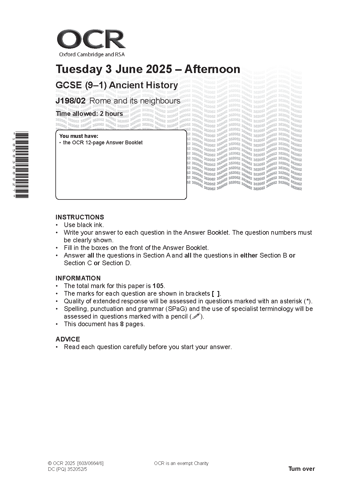 OCR GCSE Ancient History Paper 2 2025 Question Paper IMG-1