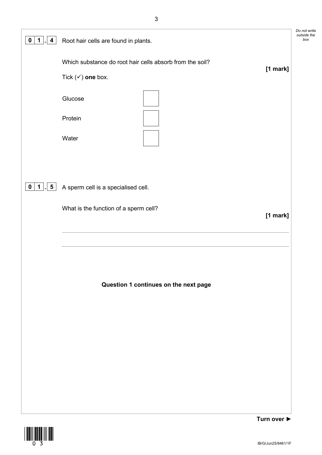 AQA GCSE Biology 1F 2025 Question Paper PDF IMG-3