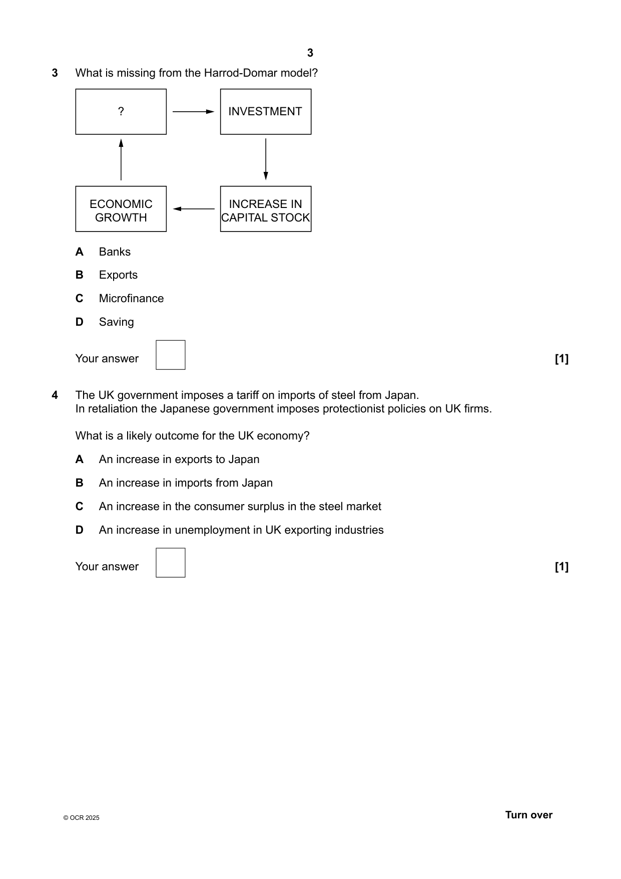 OCR A Level Economics Paper 3 Question Paper IMG-3