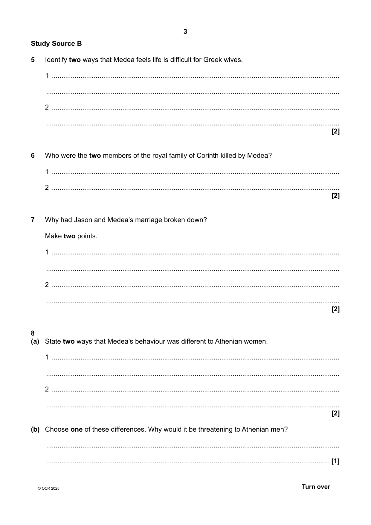 OCR GCSE Classical Civilisation Paper 12 2025 Question Paper IMG-3
