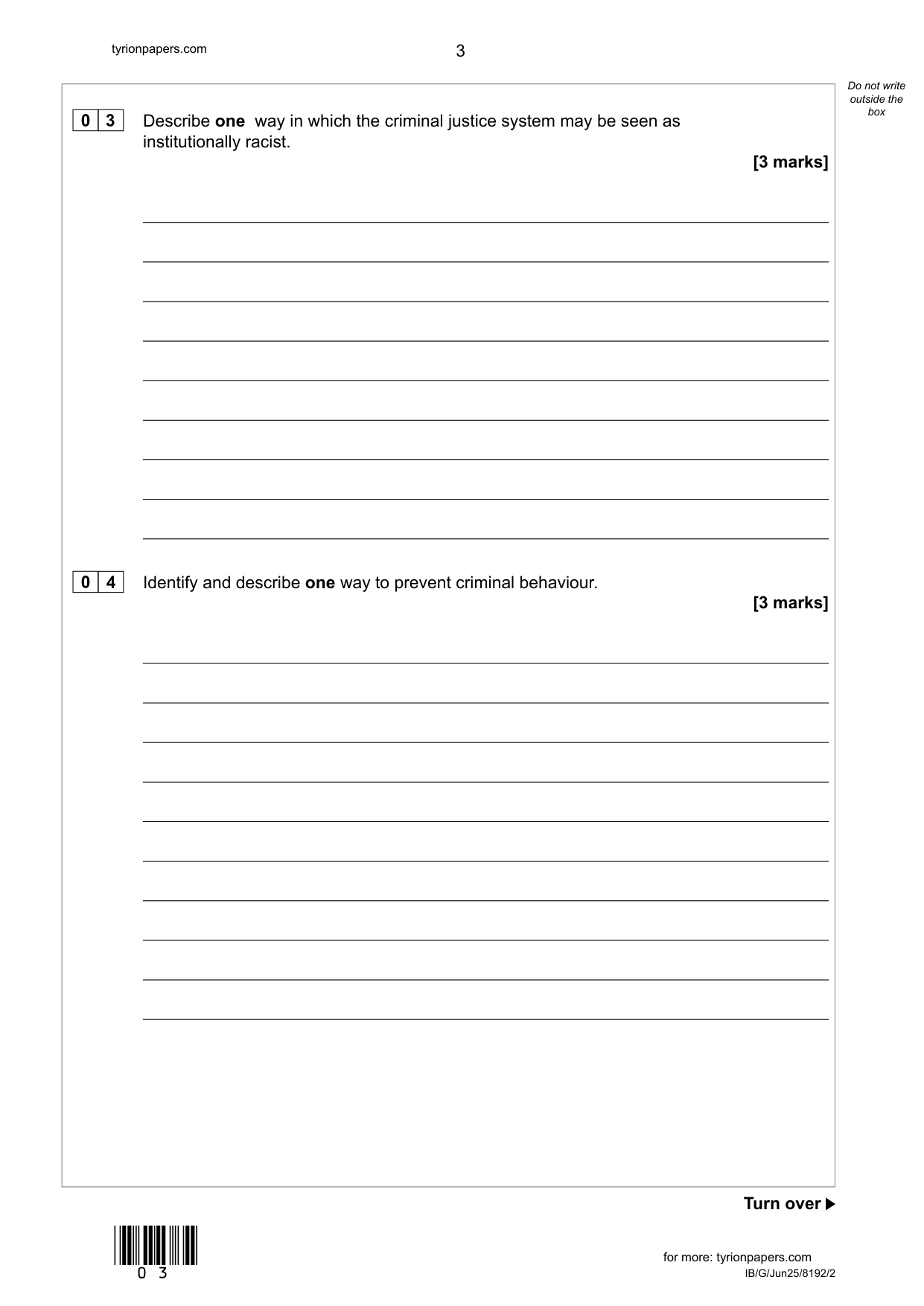 AQA GCSE Sociology Paper 2 2025 Question Paper IMG-3