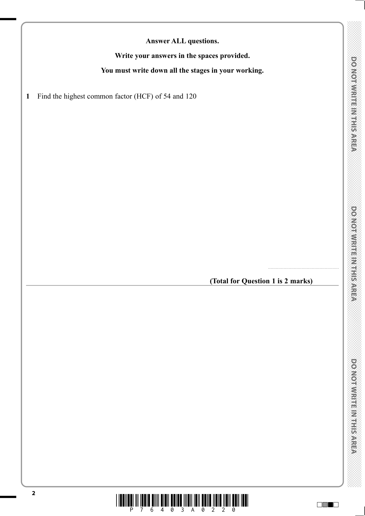 Pearson Edexcel GCSE Maths Paper 1H 2025 Question Paper PDF