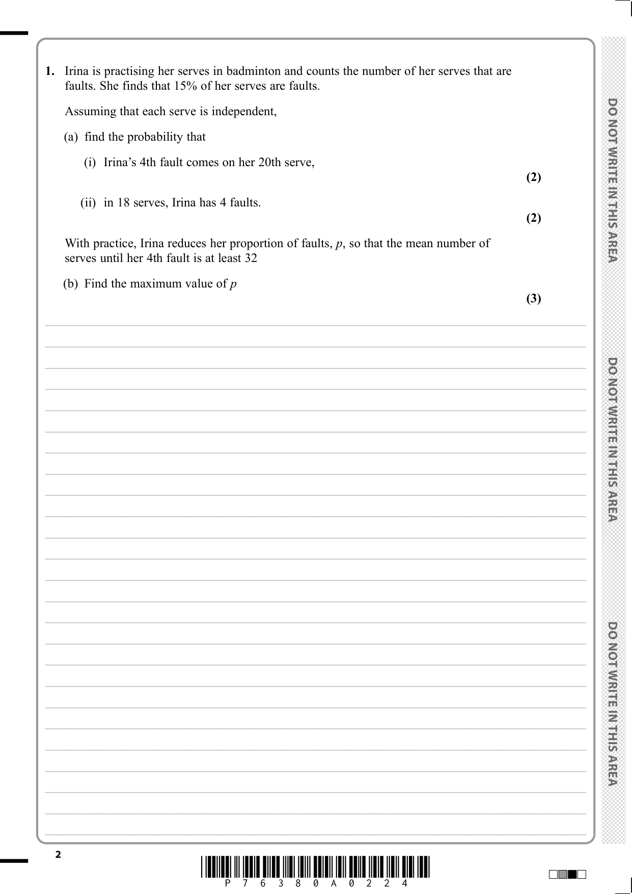 Pearson Edexcel A Level Further Mathematics Paper 3B 2025 QP