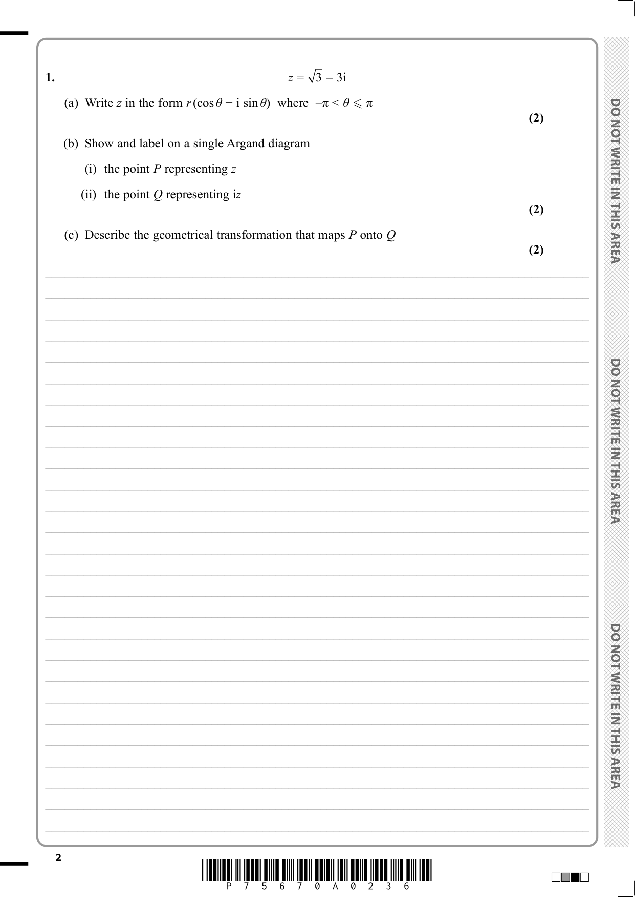 Pearson Edexcel AS Further Mathematics Paper 1 2025 QP