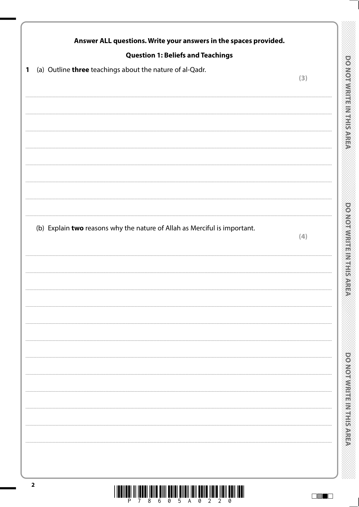 Pearson Edexcel GCSE Religious Studies Paper 1C 2025 QP