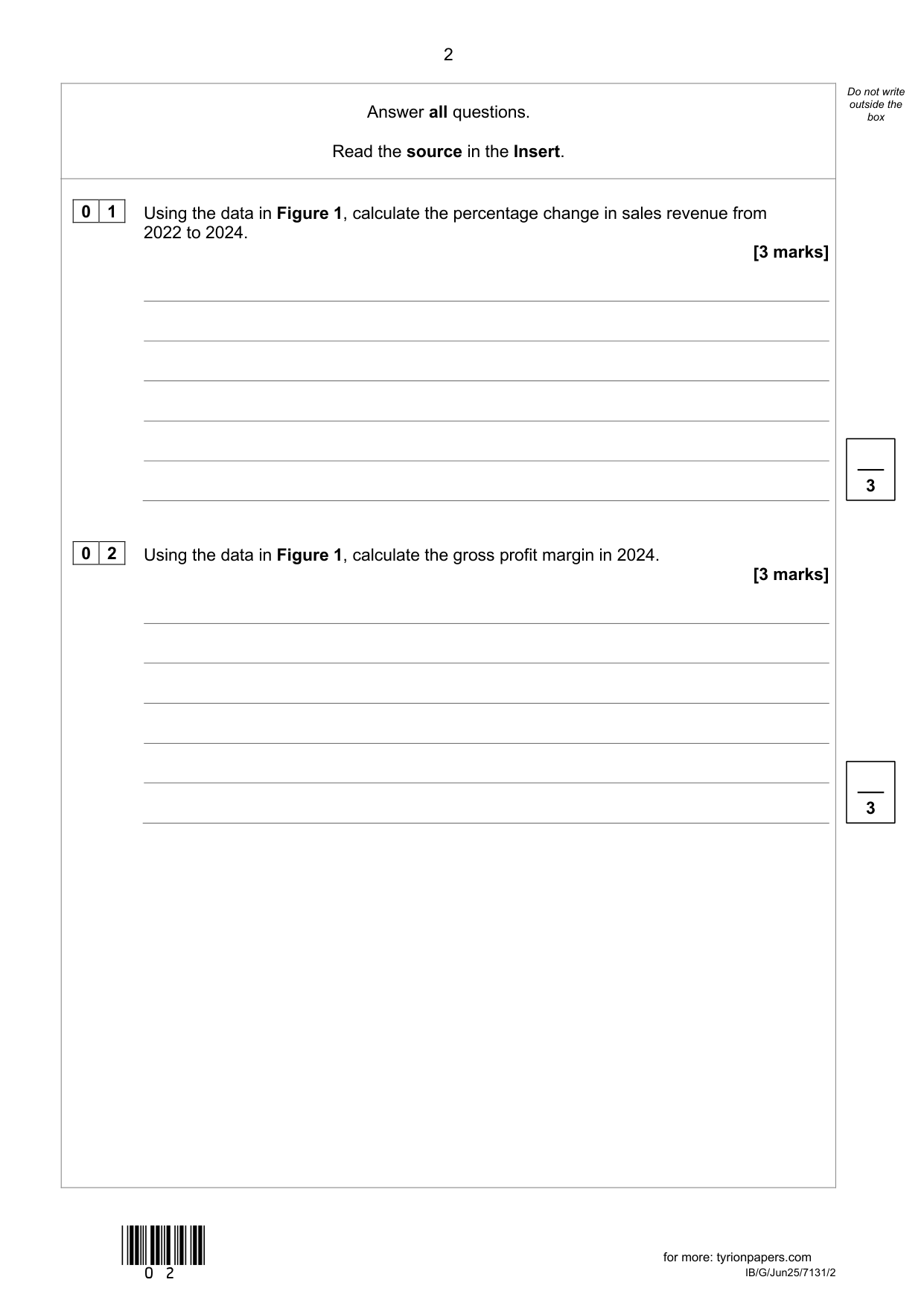 AQA AS Business  Paper 2 2025 Question Paper