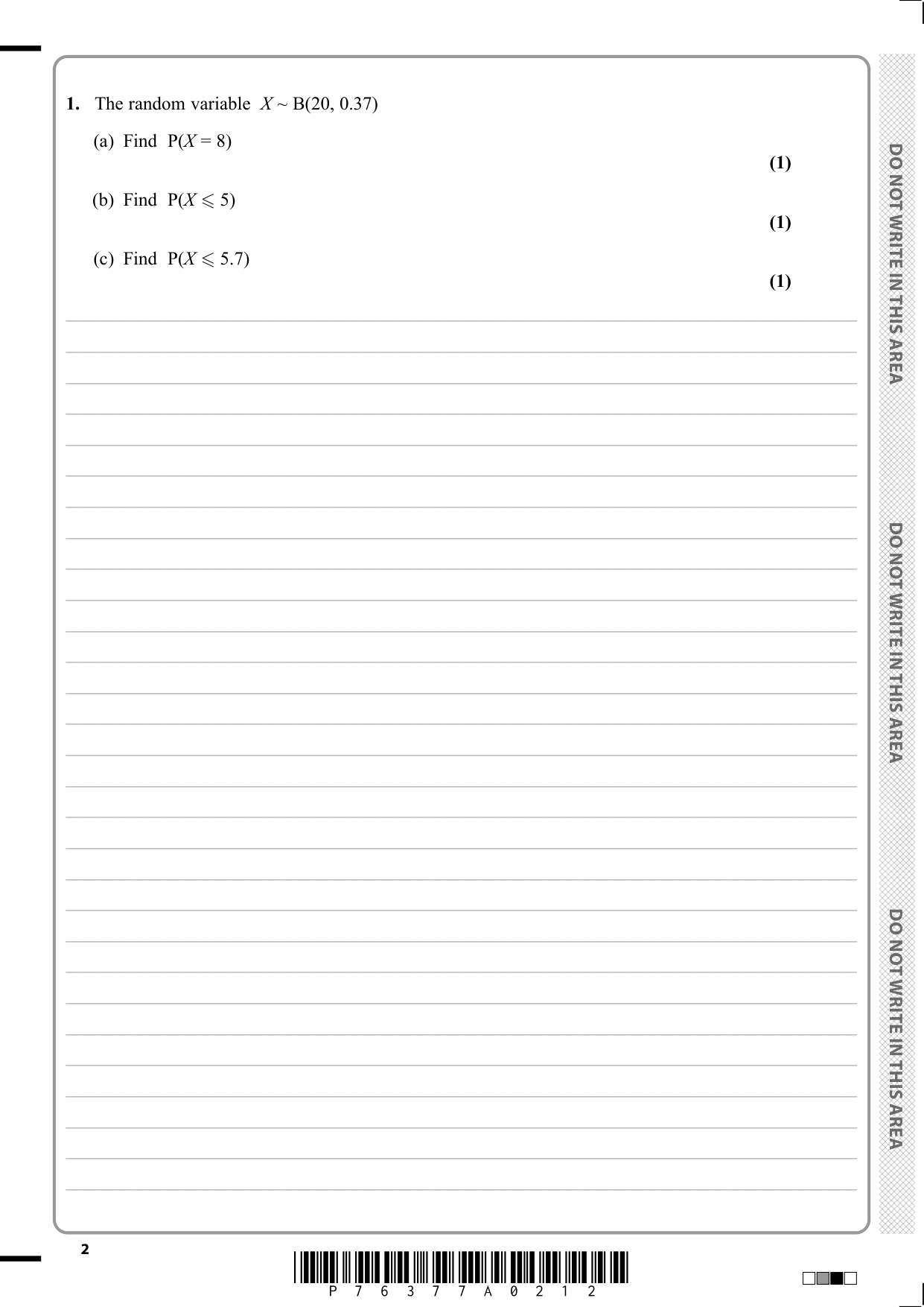 Pearson Edexcel AS Mathematics Paper 21 2025 Question Paper