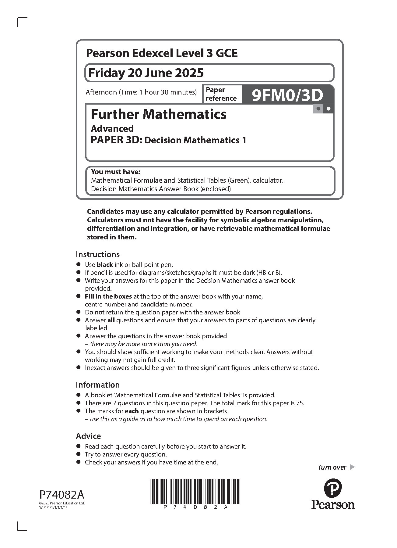Pearson Edexcel A Level Further Mathematics Paper 3D 2025 QP IMG-1