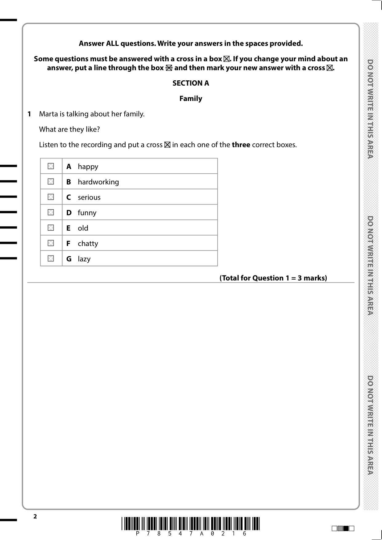Pearson Edexcel GCSE Spanish Paper 1F 2025 Question Paper