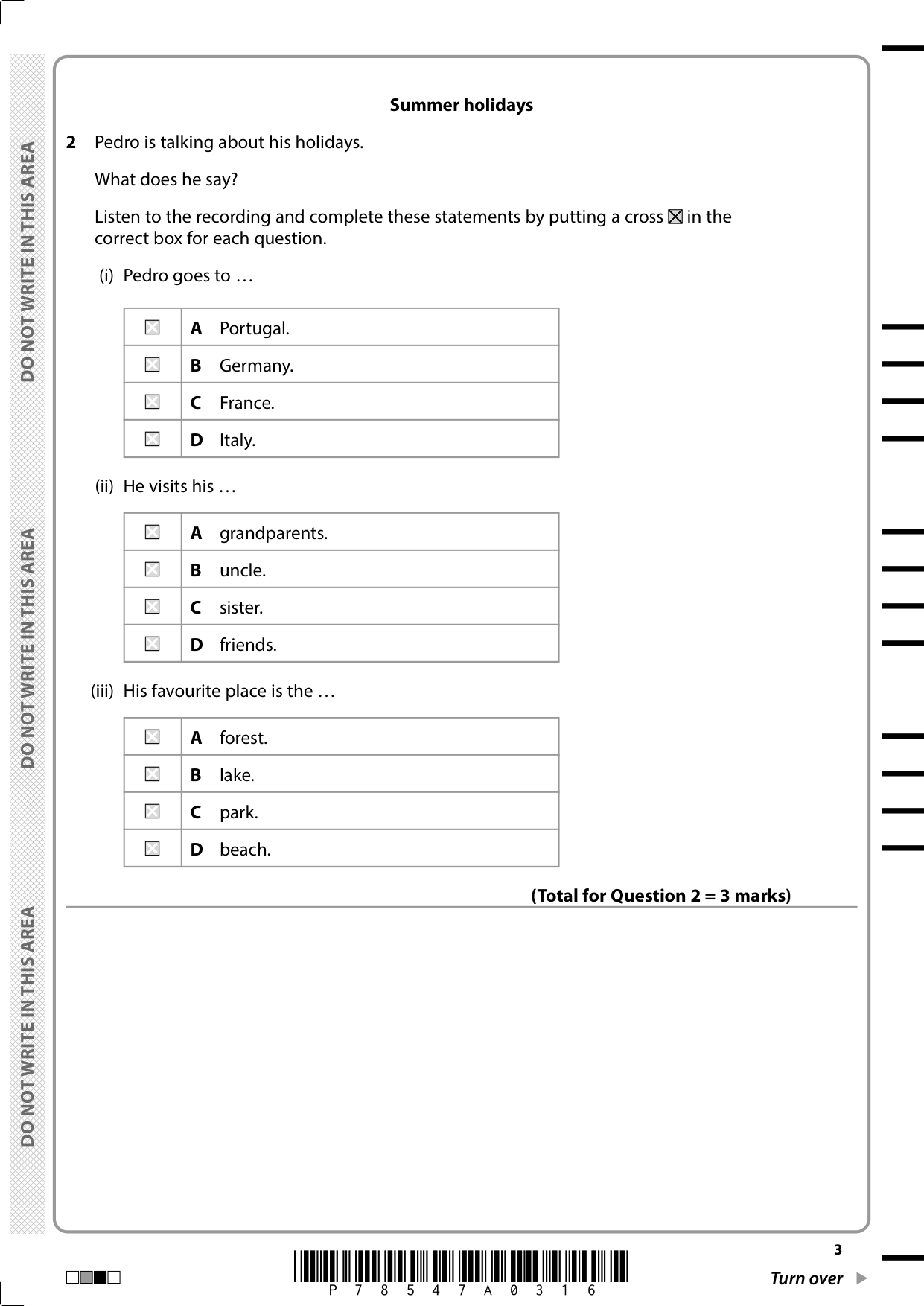 Pearson Edexcel GCSE Spanish Paper 1F 2025 Question Paper IMG-3