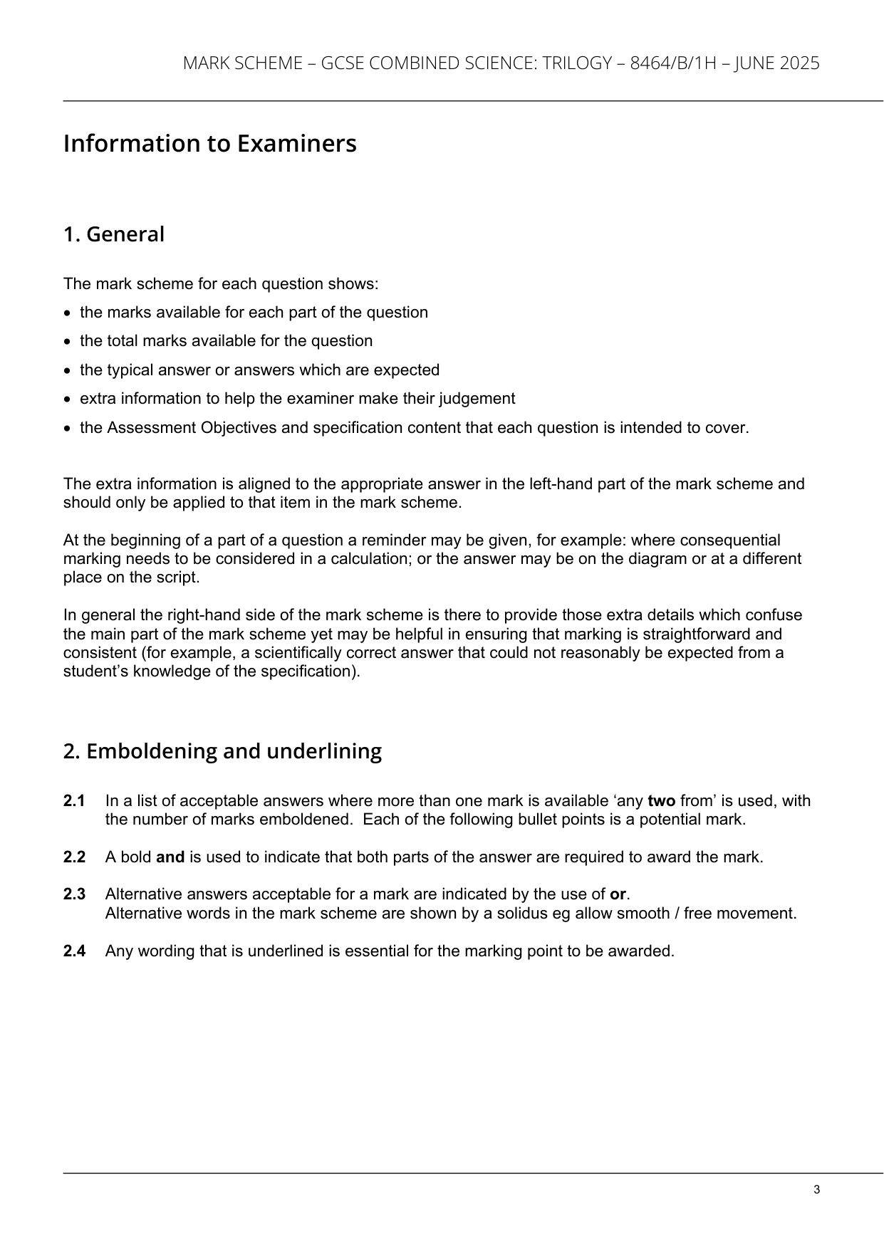 AQA GCSE Trilogy Biology 1H 2025 Mark Scheme PDF IMG-3