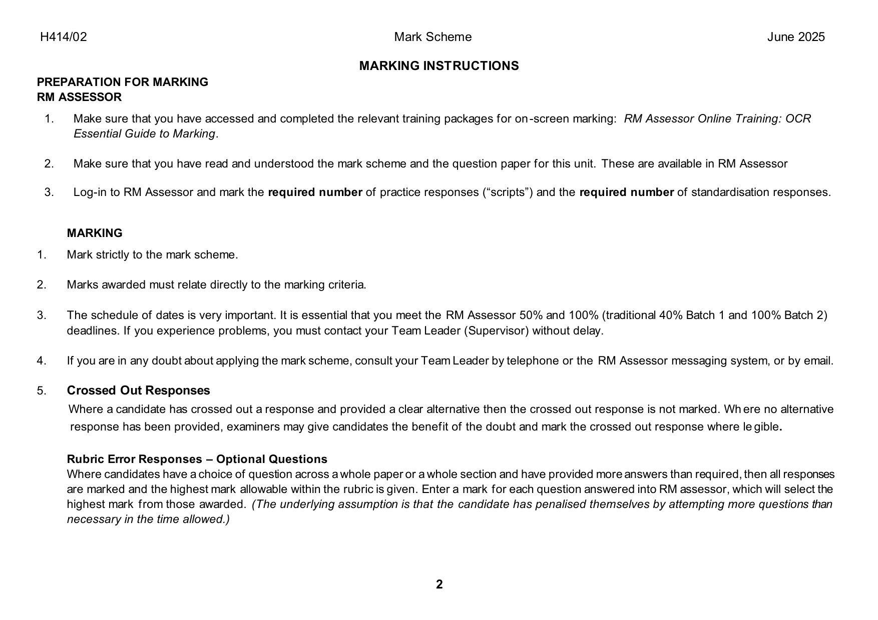 OCR A Level Geology Paper 2 2025 Mark Scheme IMG-3