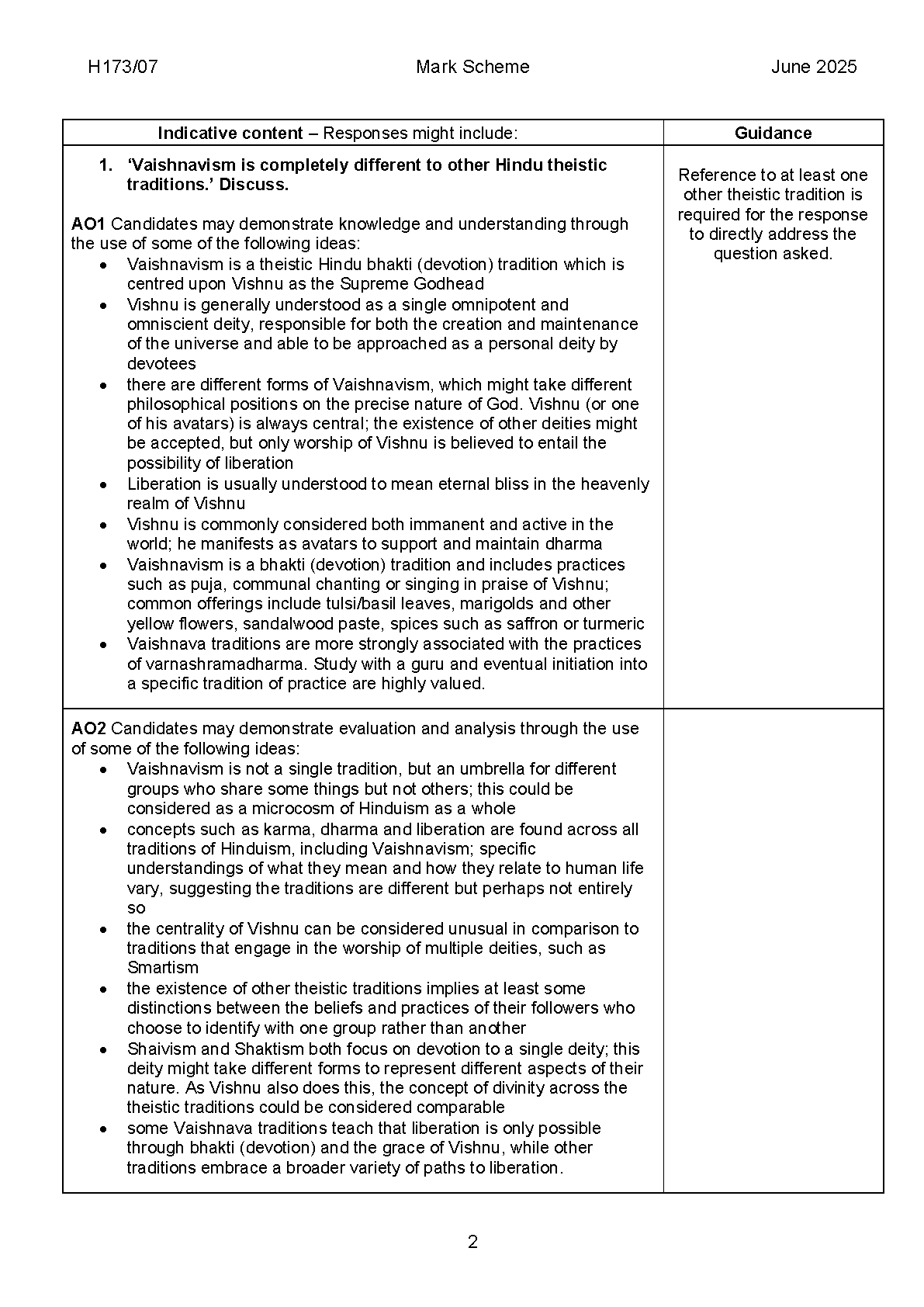 OCR AS Religious Studies Paper 7 2025 Mark Scheme IMG-1
