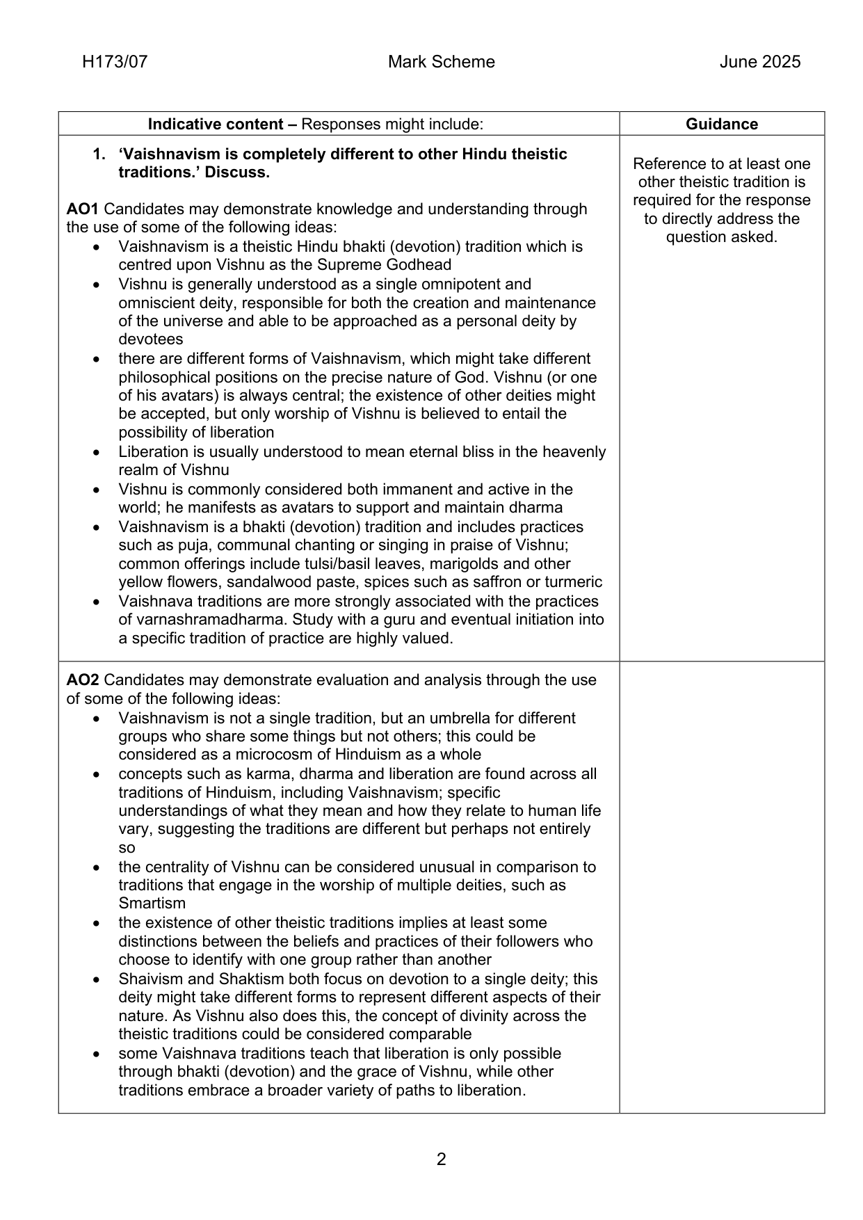 OCR AS Religious Studies Paper 7 2025 Mark Scheme IMG-3