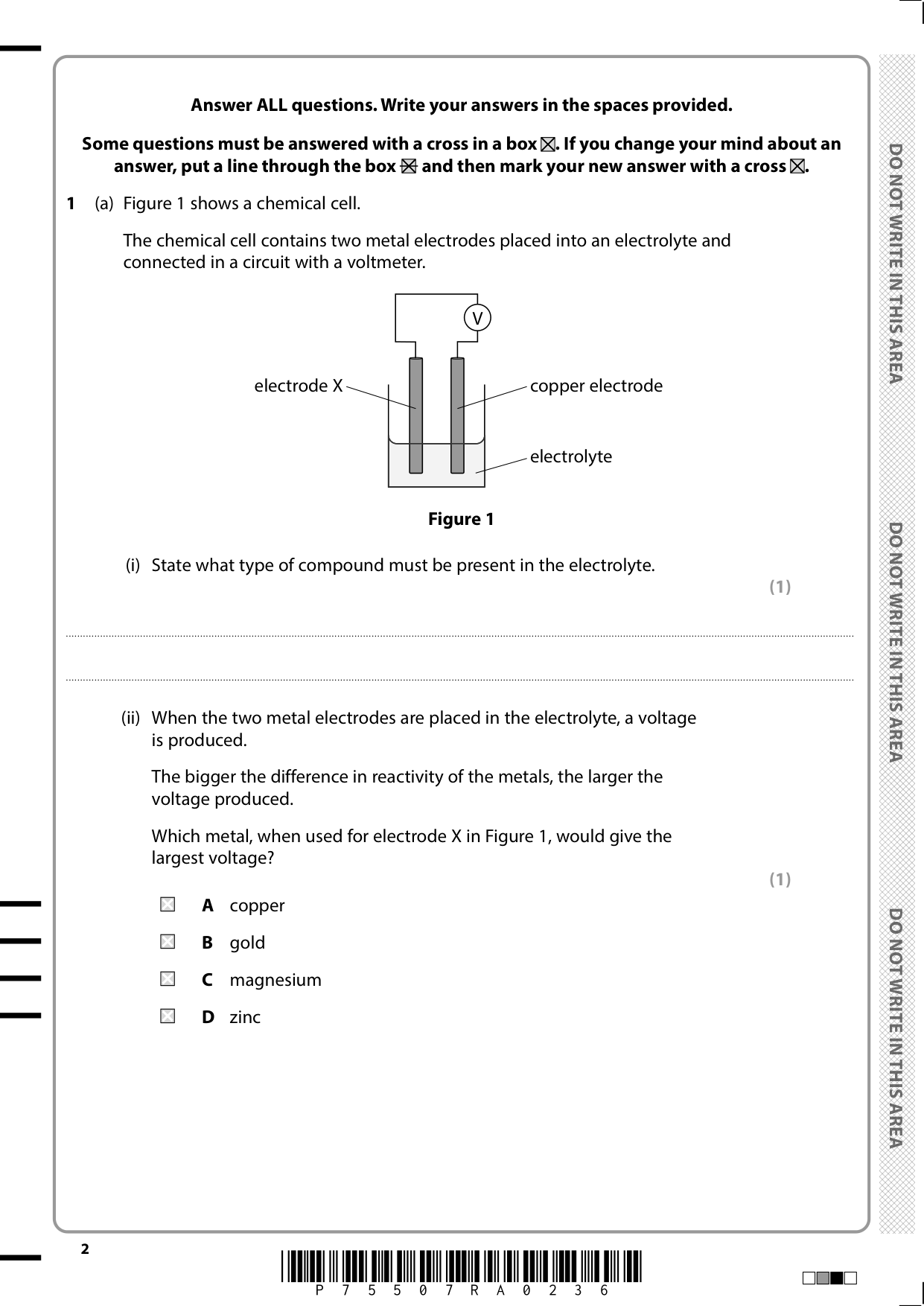 Pearson Edexcel GCSE Chemistry Paper 1H 2025 Question Paper