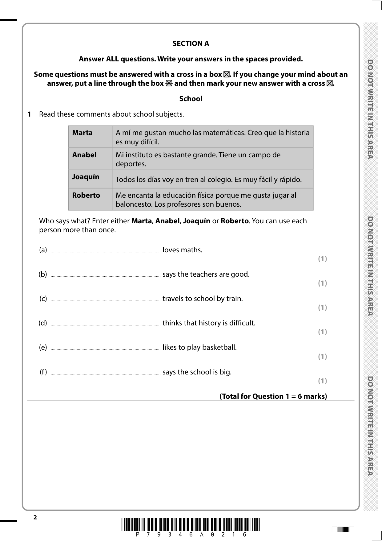Pearson Edexcel GCSE Spanish Paper 3F 2025 Question Paper