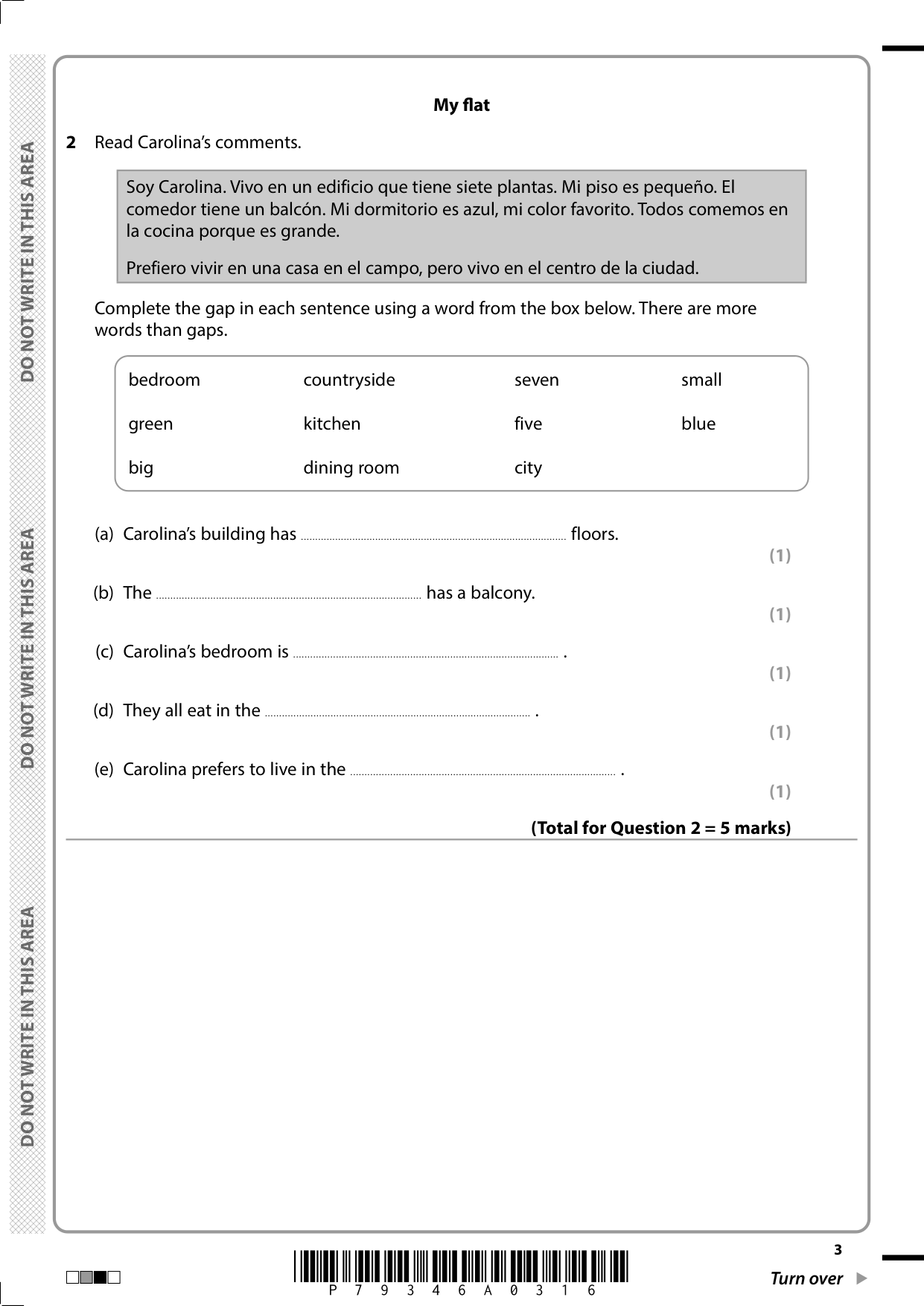 Pearson Edexcel GCSE Spanish Paper 3F 2025 Question Paper IMG-3