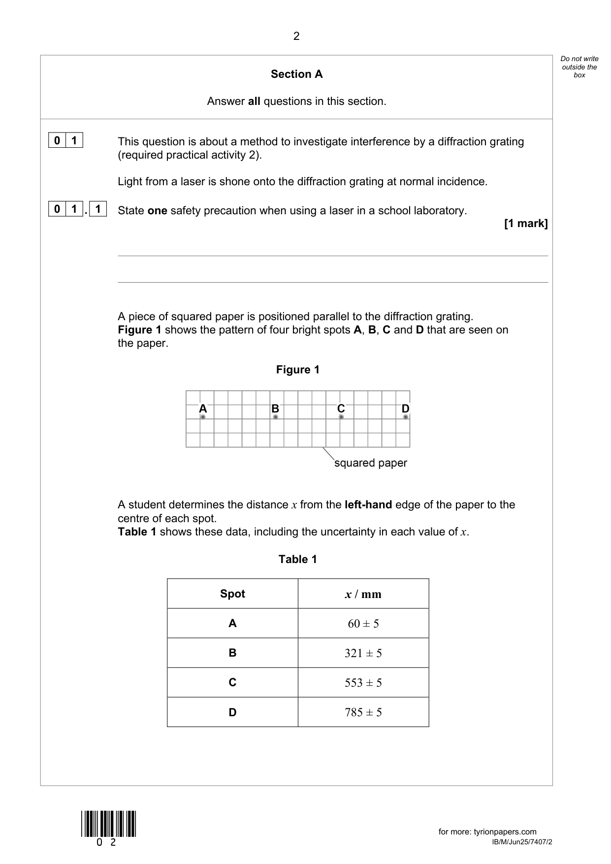 AQA AS Physics Paper 2 2025 Question Paper