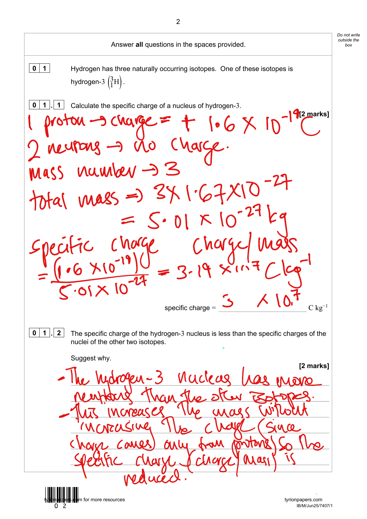 AQA AS Physics Paper 1 2025 Worked Solutions