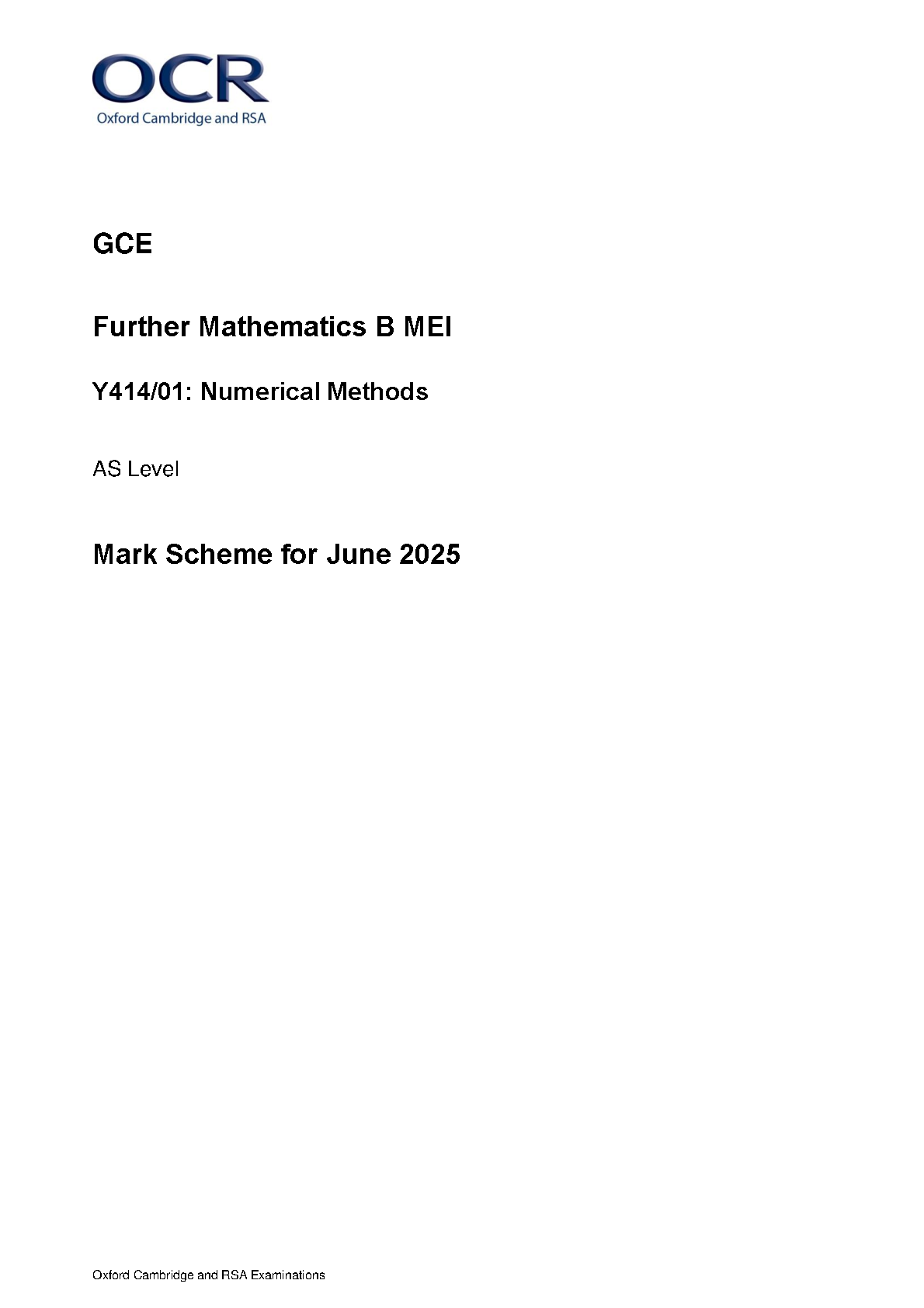 OCR AS Further Paper 1 Maths Numerical Methods 2025 MS IMG-1