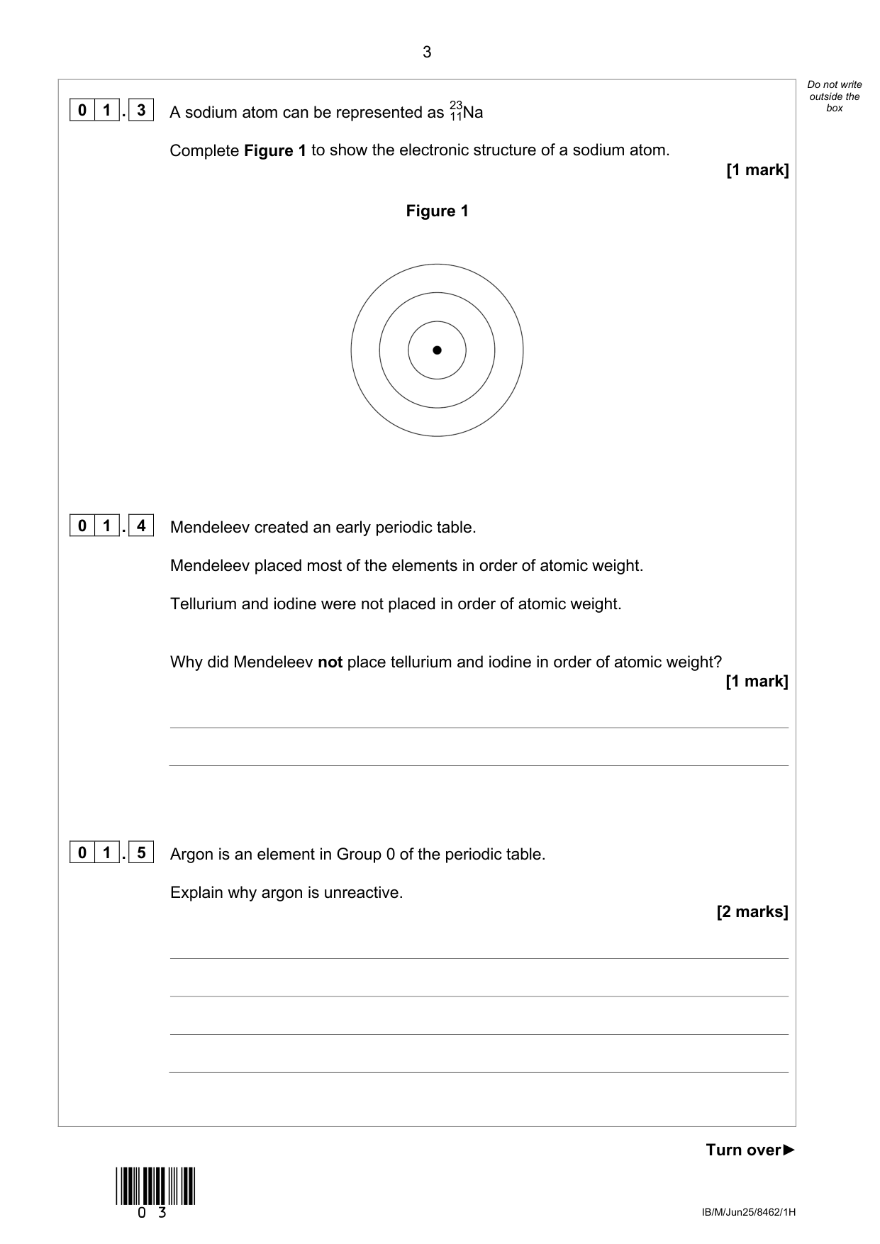 AQA GCSE Chemistry Paper 1H 2025 Question PDF IMG-3