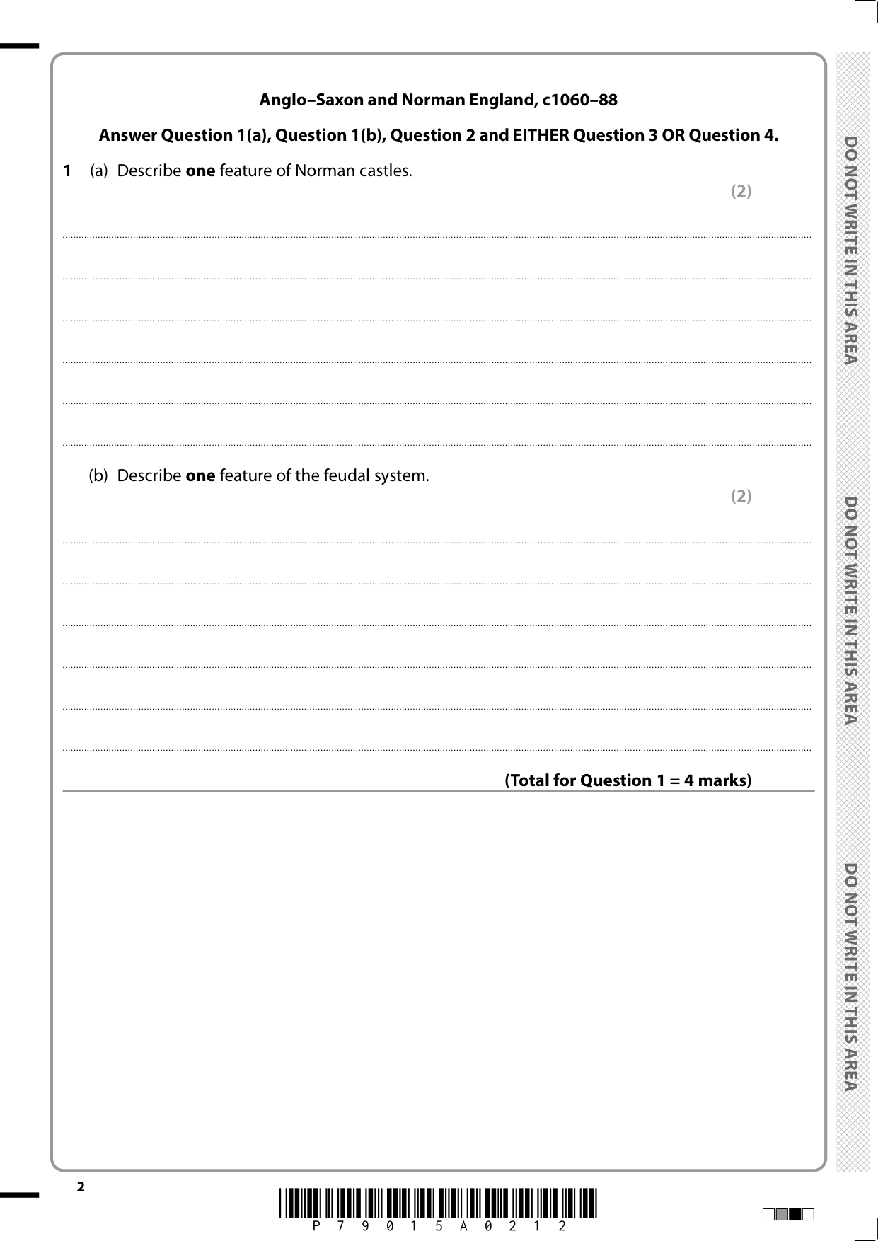 Pearson Edexcel GCSE History Paper B1 2025 Question Paper