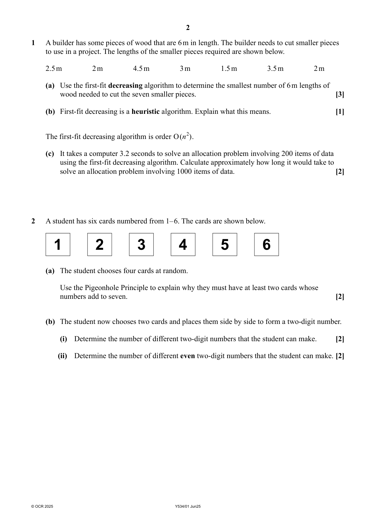 OCR AS Further Mathematics A Discrete Paper 1 2025 QP