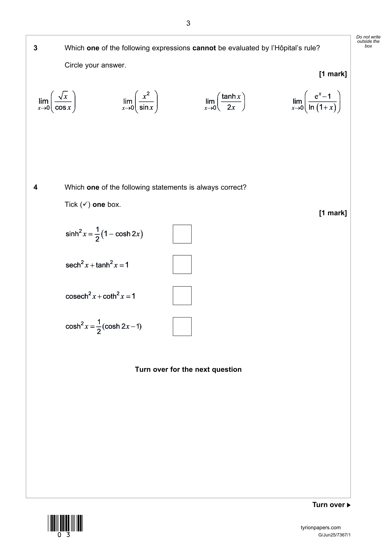 AQA A Level Further Mathematics Paper 1 2025 Question PDF IMG-3