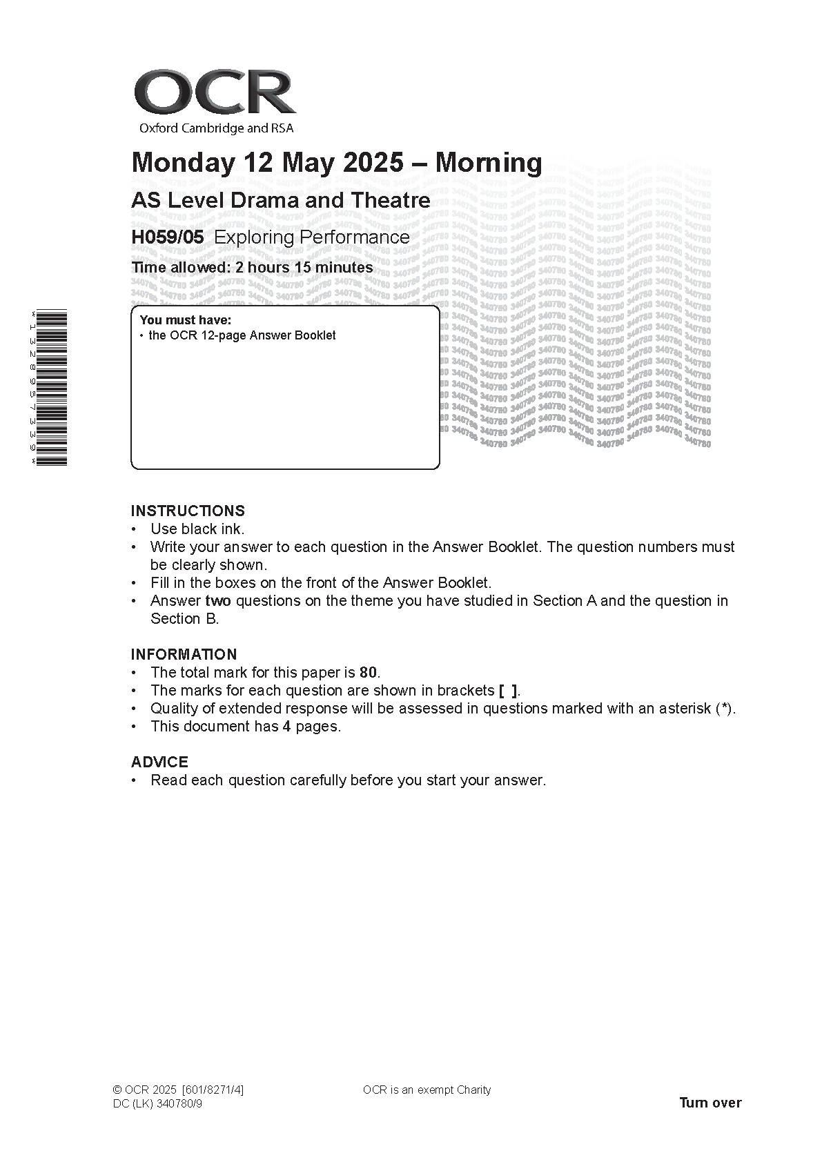 OCR AS Level Drama and Theatre Paper 5 Question Paper IMG-1