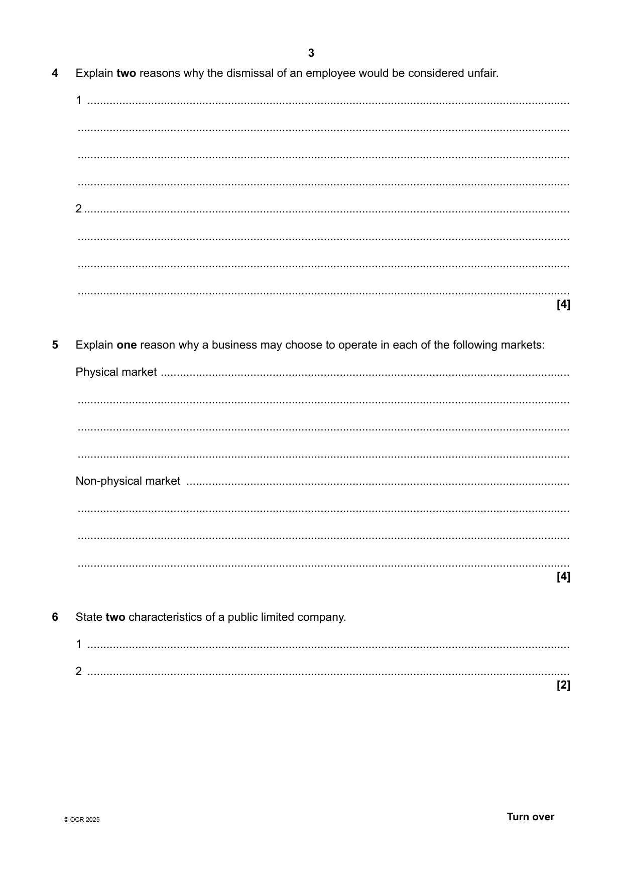 OCR A Level Business Paper 2 2025 Question Paper IMG-3