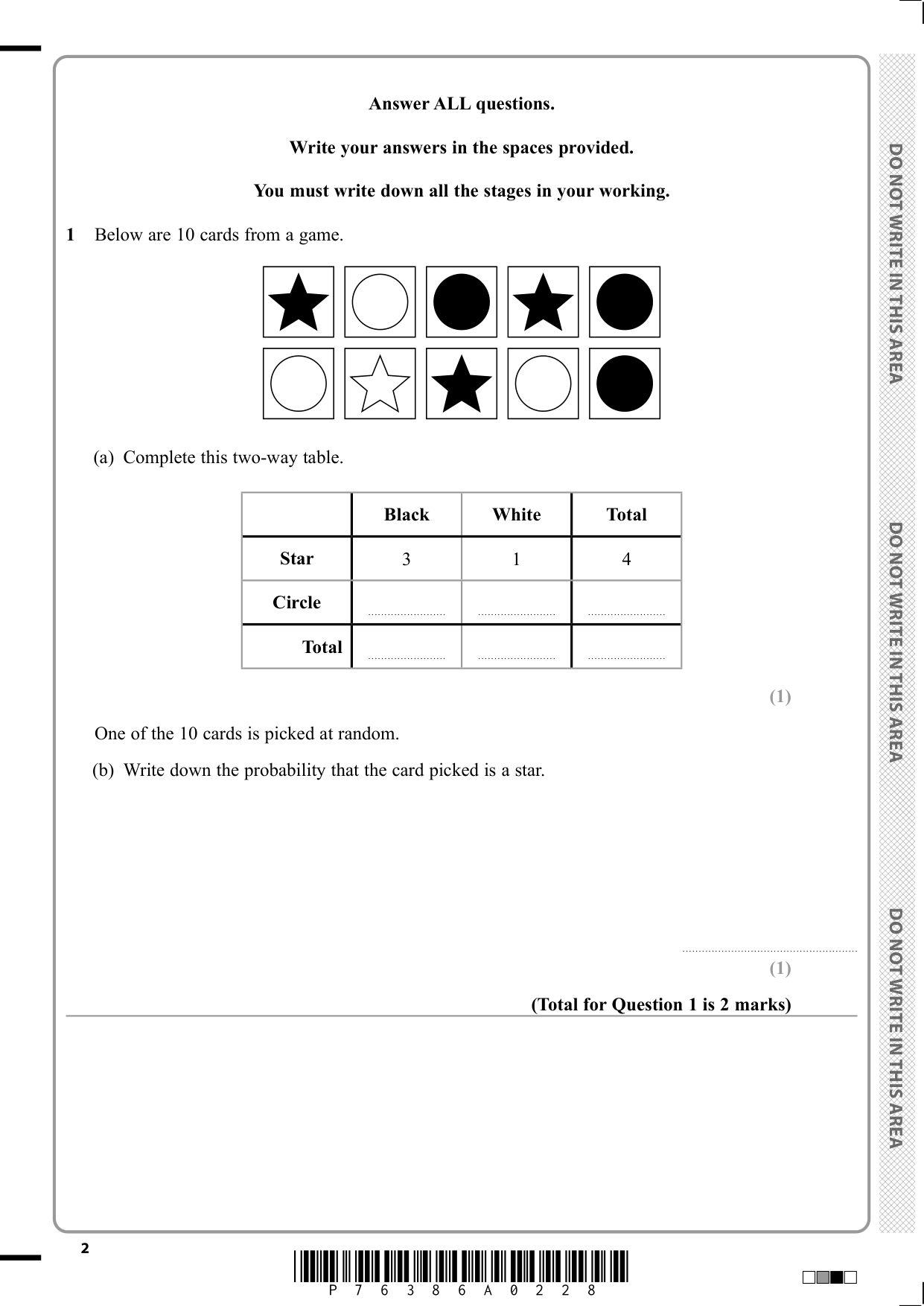Pearson Edexcel GCSE Statistics Paper 2F 2025 Question Paper