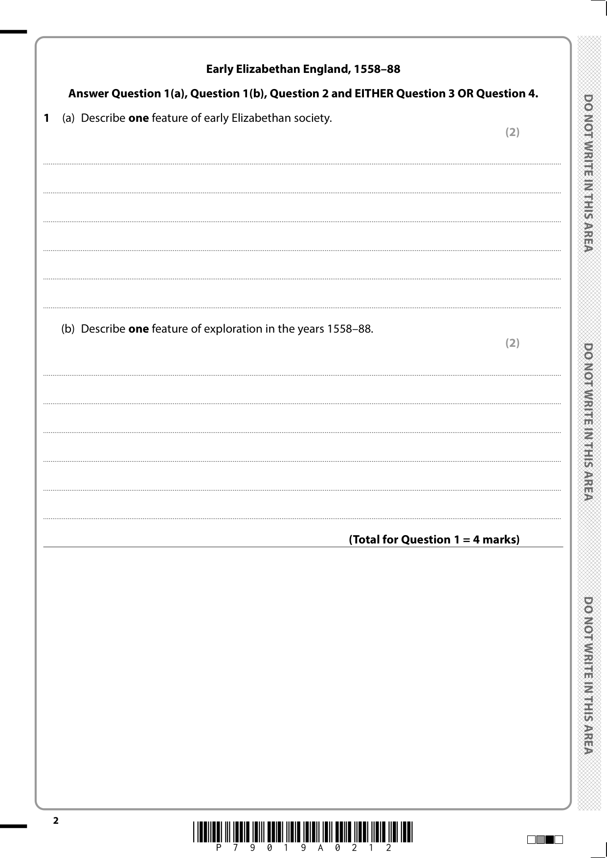 Pearson Edexcel GCSE History Paper B4 2025 Question Paper