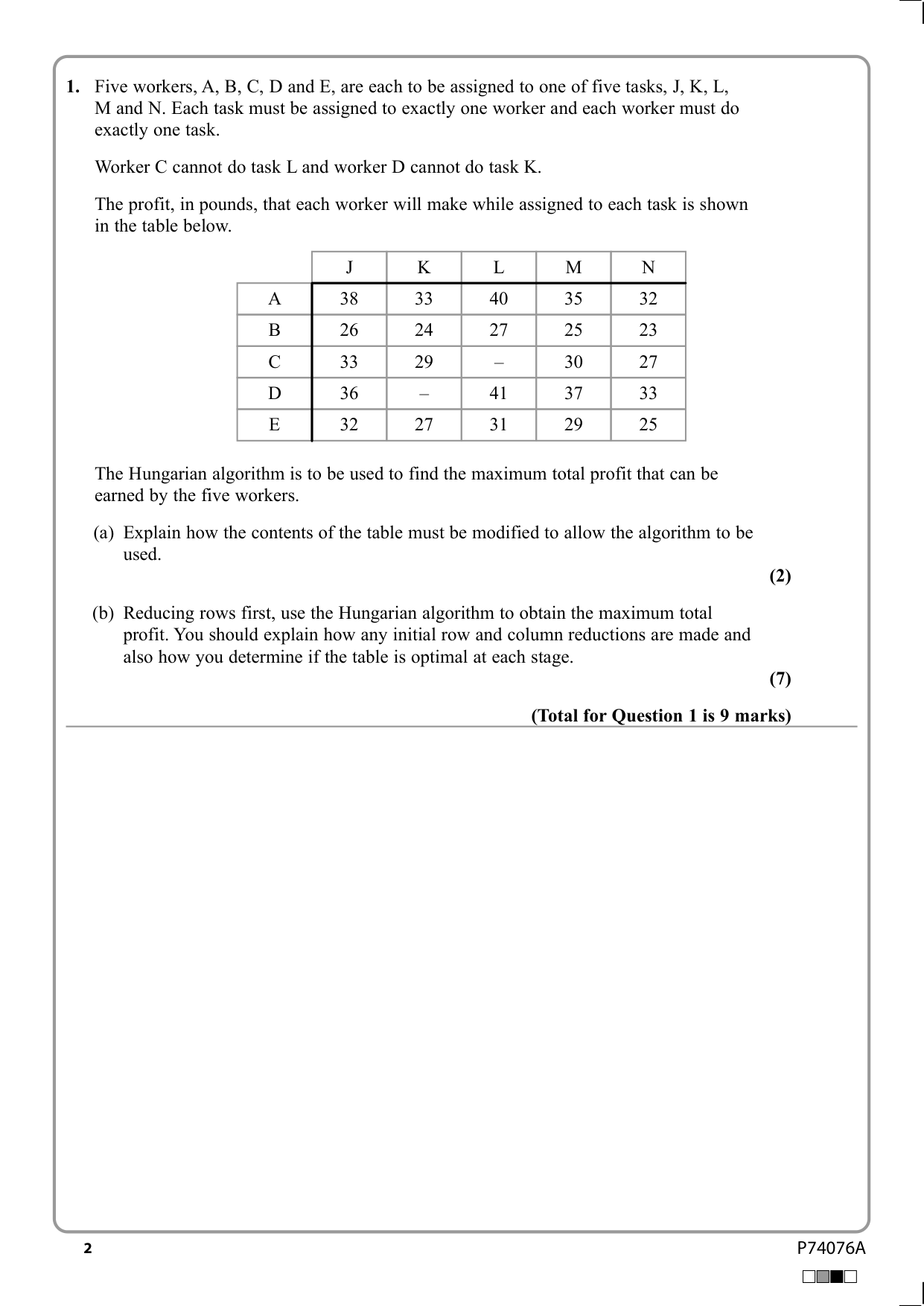 Pearson Edexcel AS Further Mathematics Paper 28 2025 QP