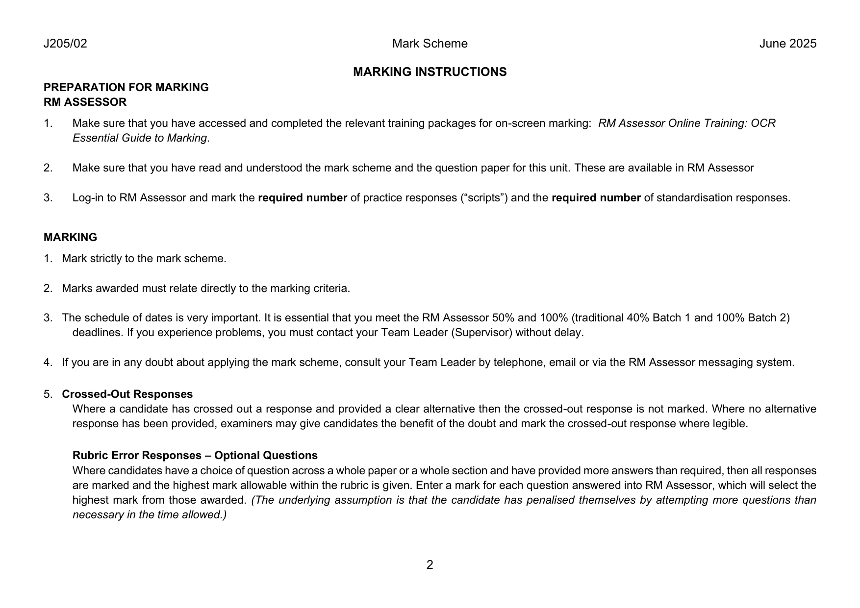 OCR GCSE Economics Paper 2 2025 Mark Scheme IMG-3