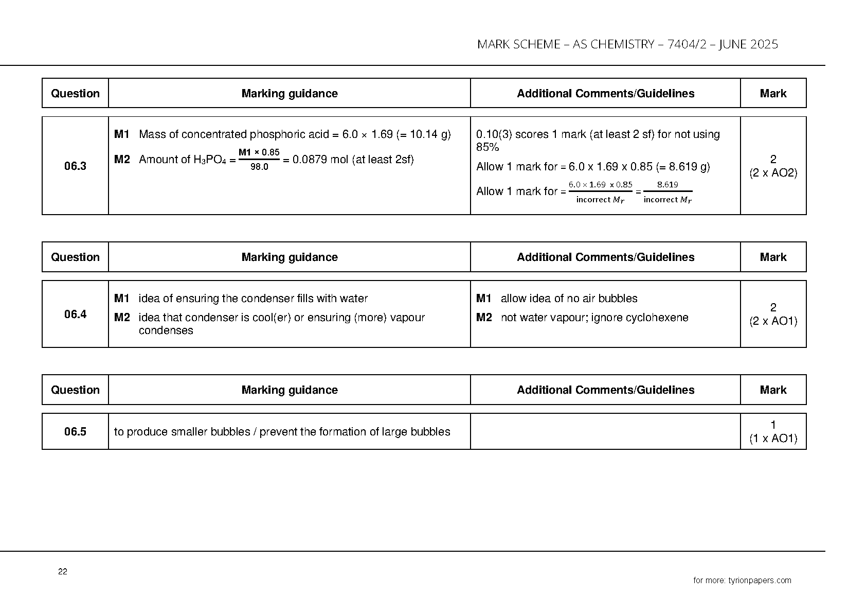 AQA AS Chemistry Paper 2 2025 Mark Scheme PDF IMG-1