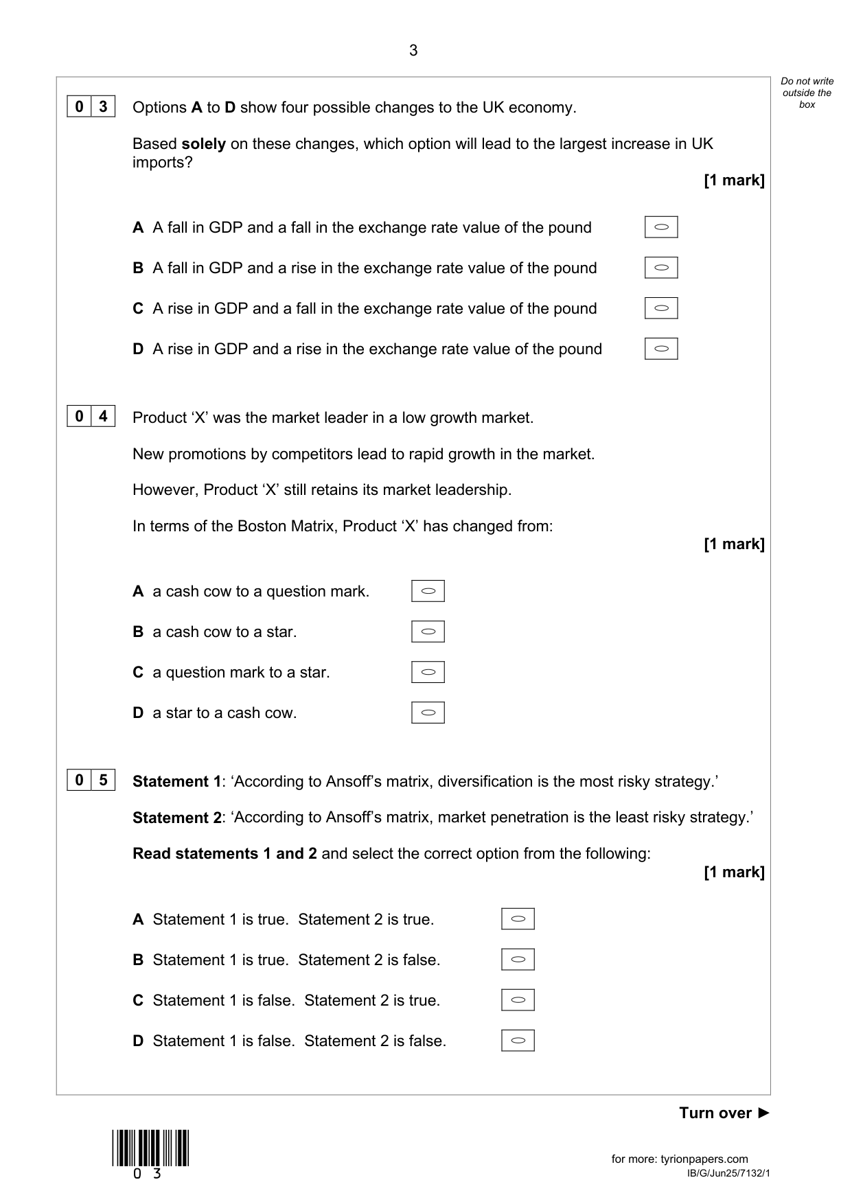 AQA A Level Business Paper 1 2025 Question Paper PDF IMG-3