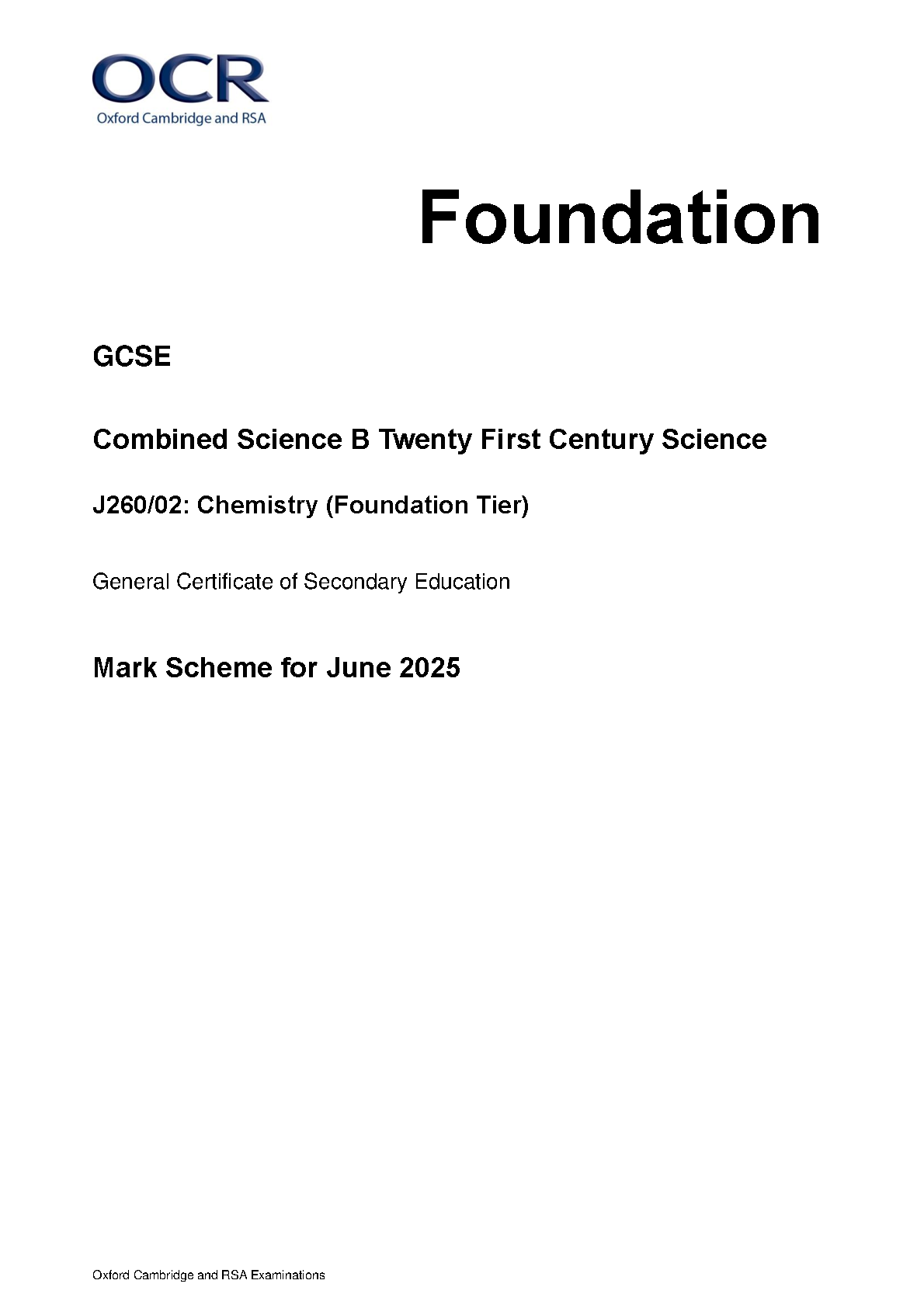 OCR GCSE Chemistry Paper 2 2025 Mark Scheme IMG-1