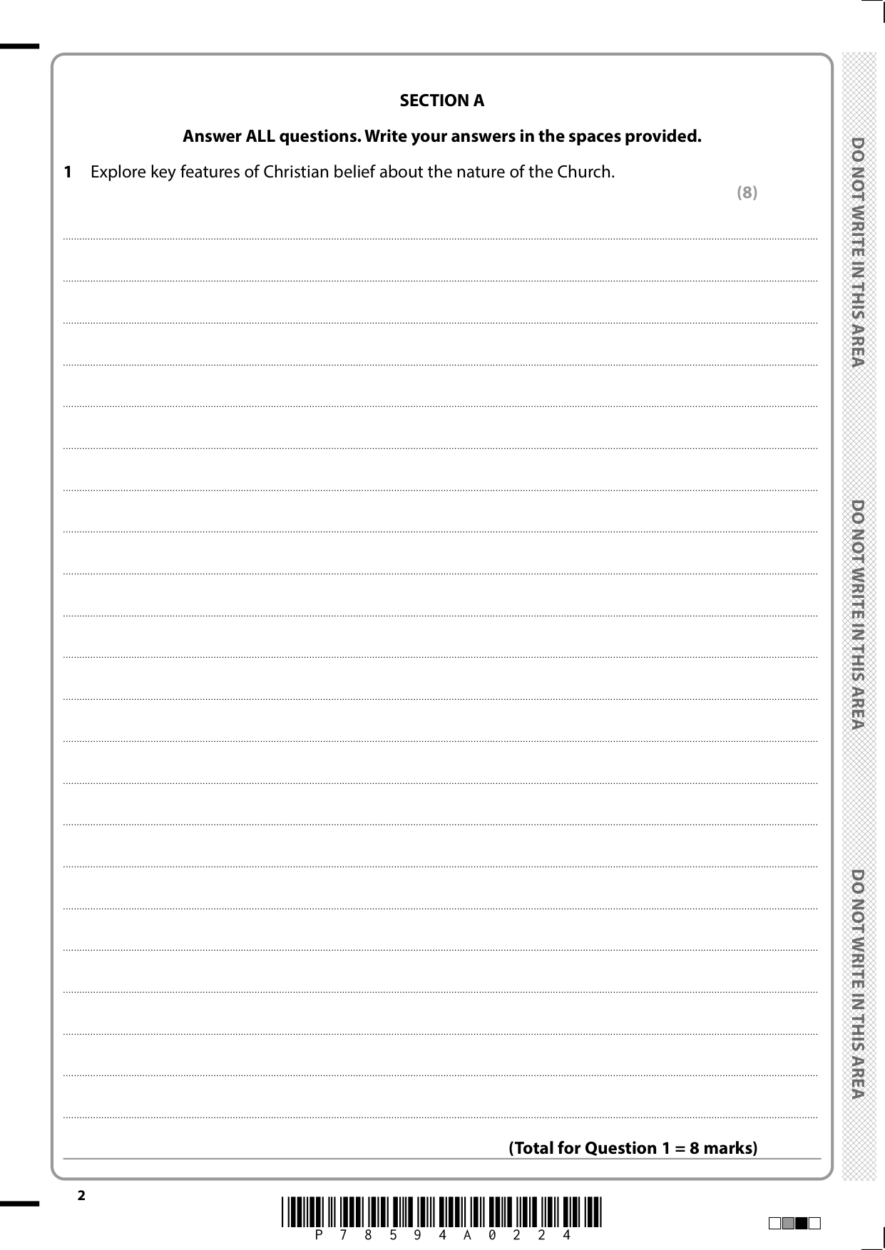 Pearson Edexcel A Level Religious Studies Paper 4B 2025 QP