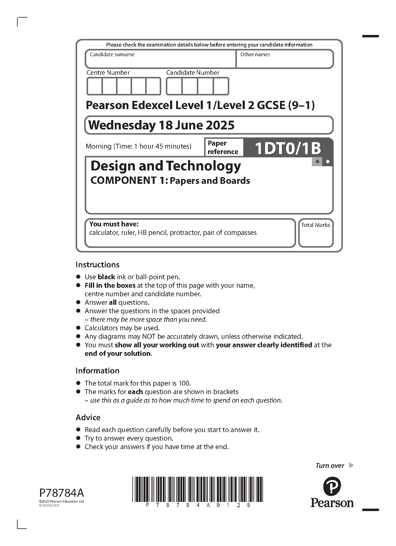 Pearson Edexcel GCSE Design and Technology Paper 1B Q P IMG-1