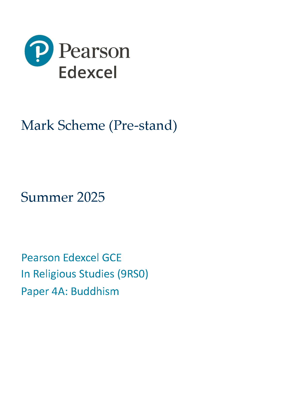 Pearson Edexcel A Level Religious Studies Paper 4A 2025 Ms IMG-1