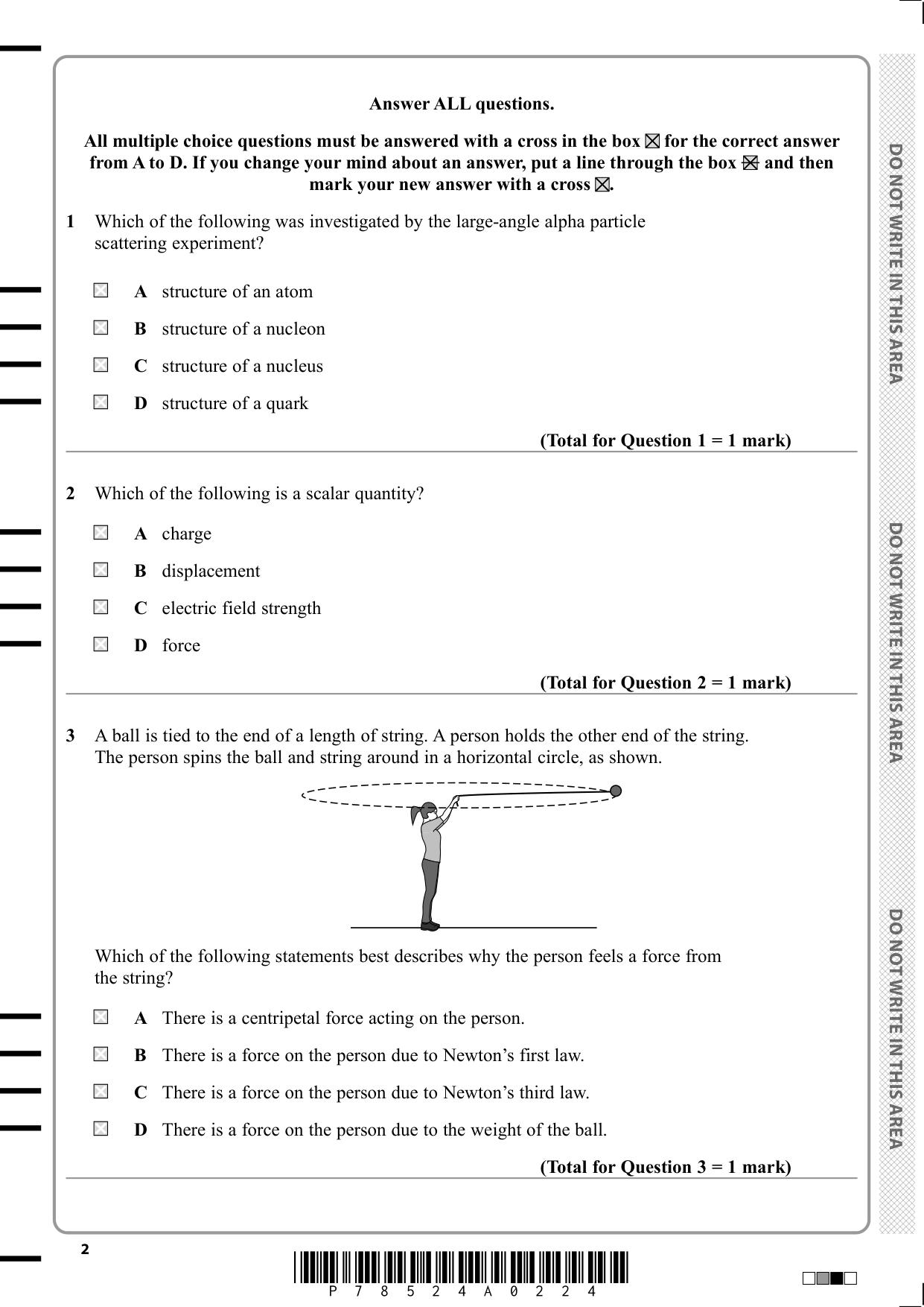 Pearson Edexcel A Level Physics 2025 Paper 1 Question Paper