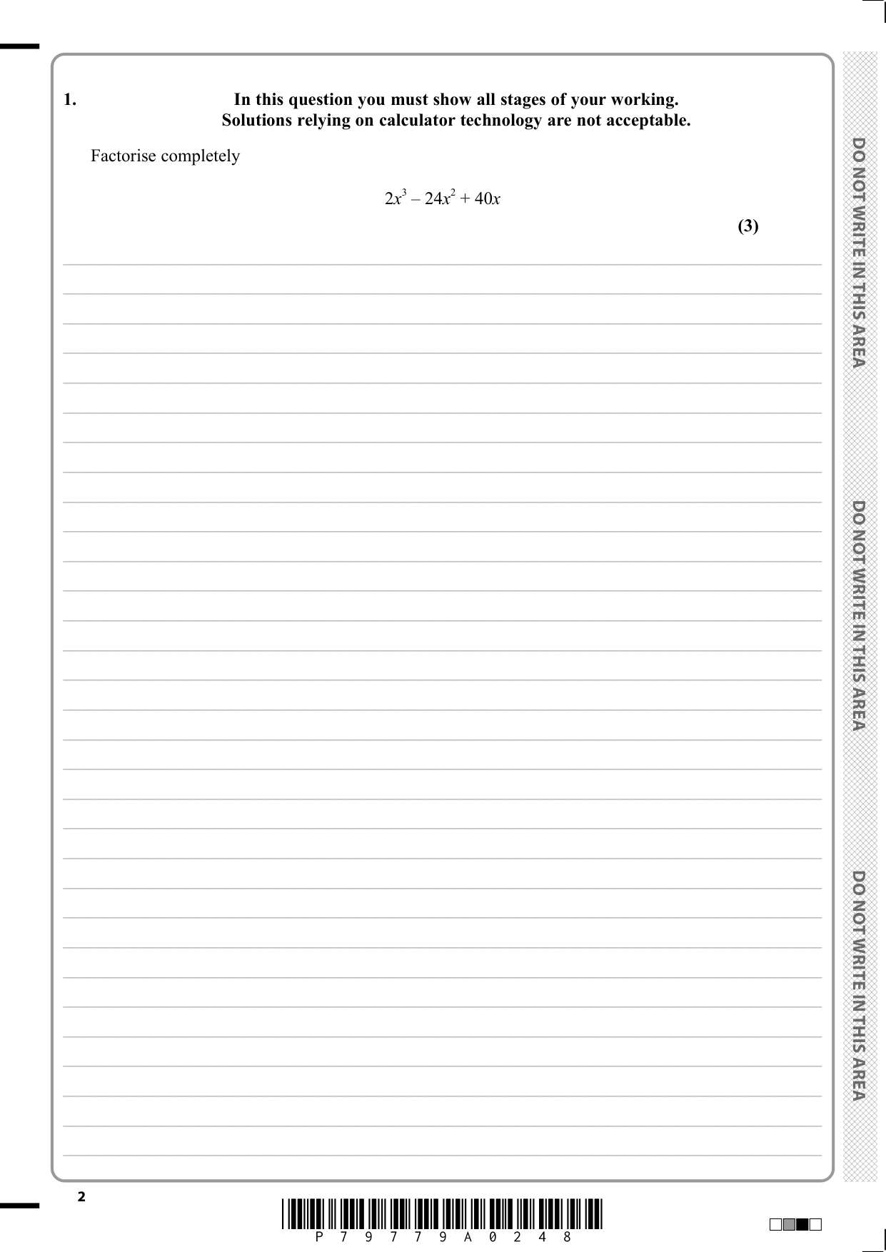 Pearson Edexcel A Level Mathematics Paper 2 2025 QP