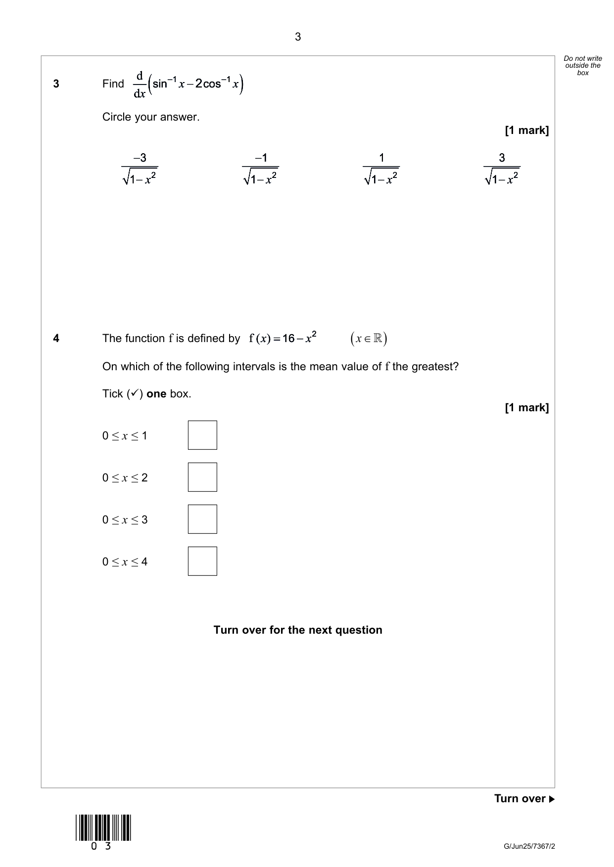 AQA Further Mathematics Paper 2 2025 Question Paper PDF IMG-3