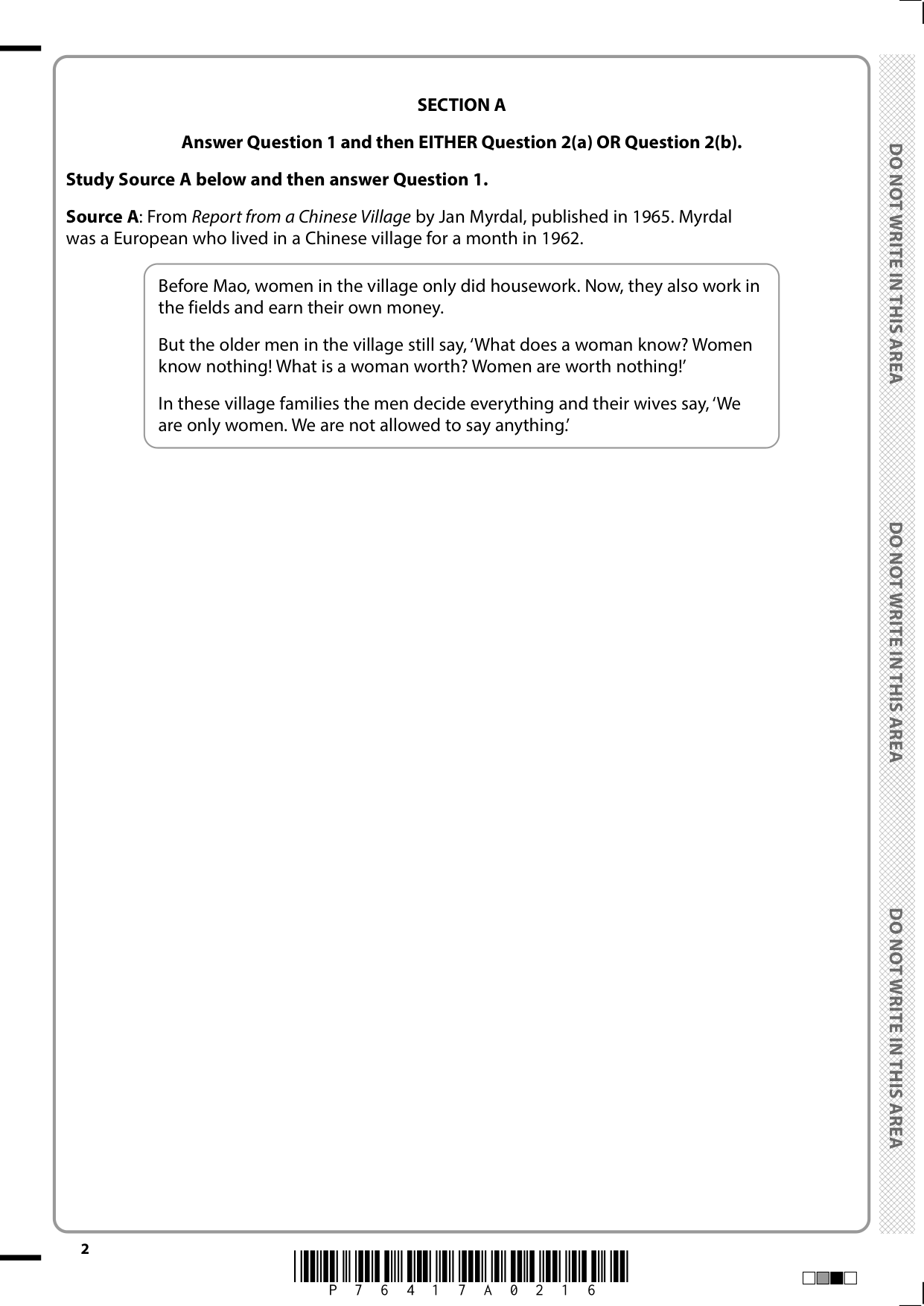 Pearson Edexcel GCSE History Paper B4 2025 Mark Scheme