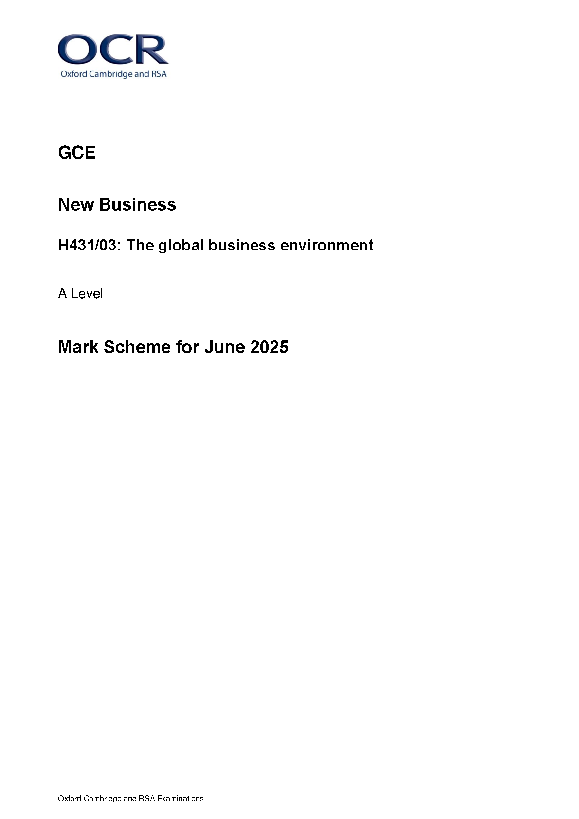 OCR A Level Business Paper 3 2025 Mark Scheme IMG-1