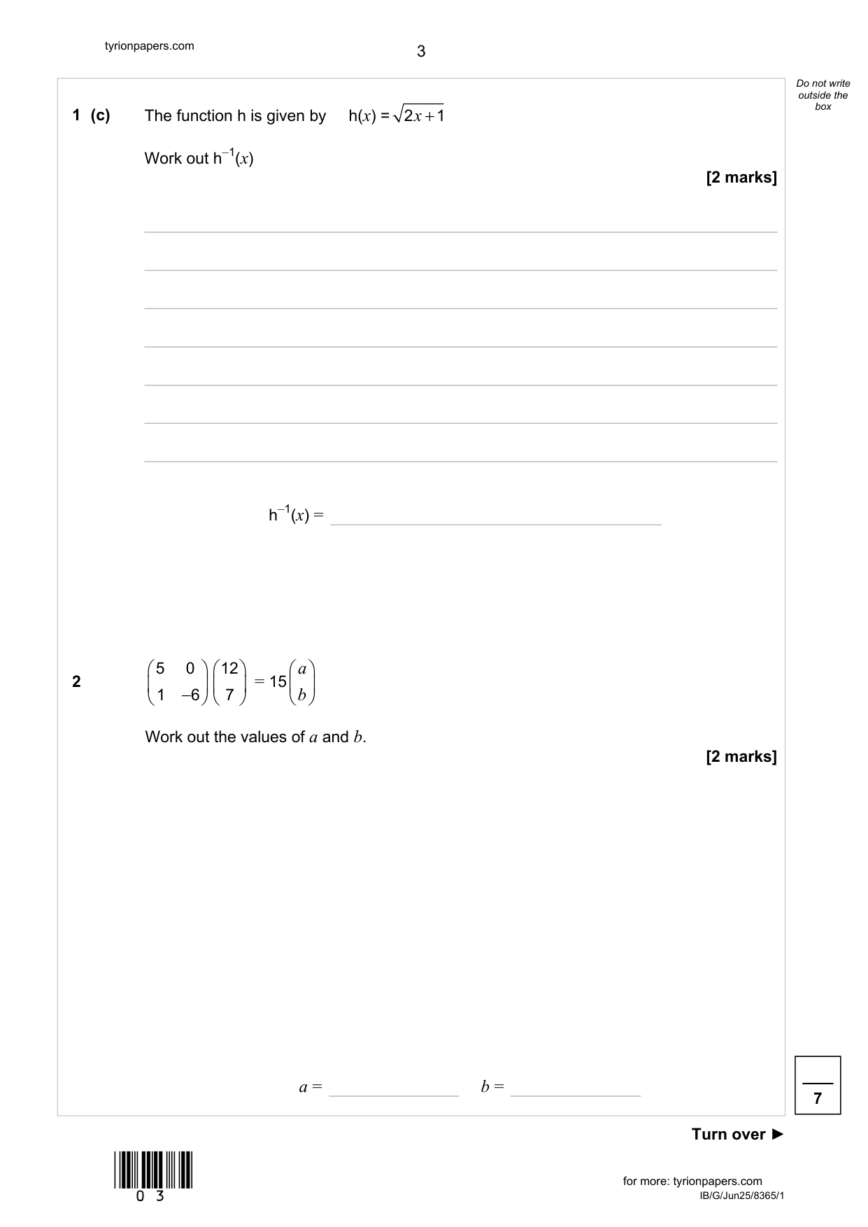 AQA GCSE Further Maths Paper  1 2025 Question Paper IMG-3