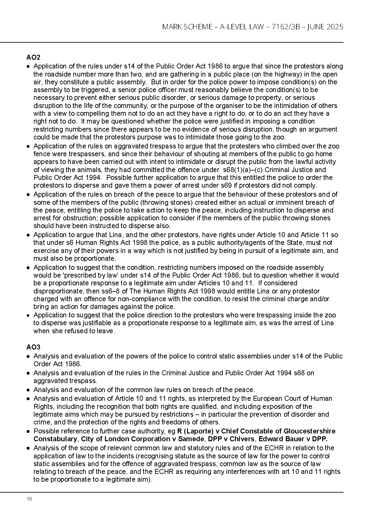 AQA A Level Law Paper 3B 2025 Mark Scheme IMG-1